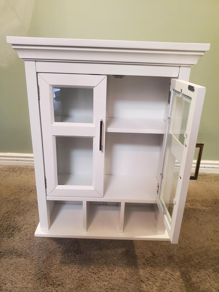 Avington Two Door Wall Bathroom Cabinet with Cubbies | Ashley