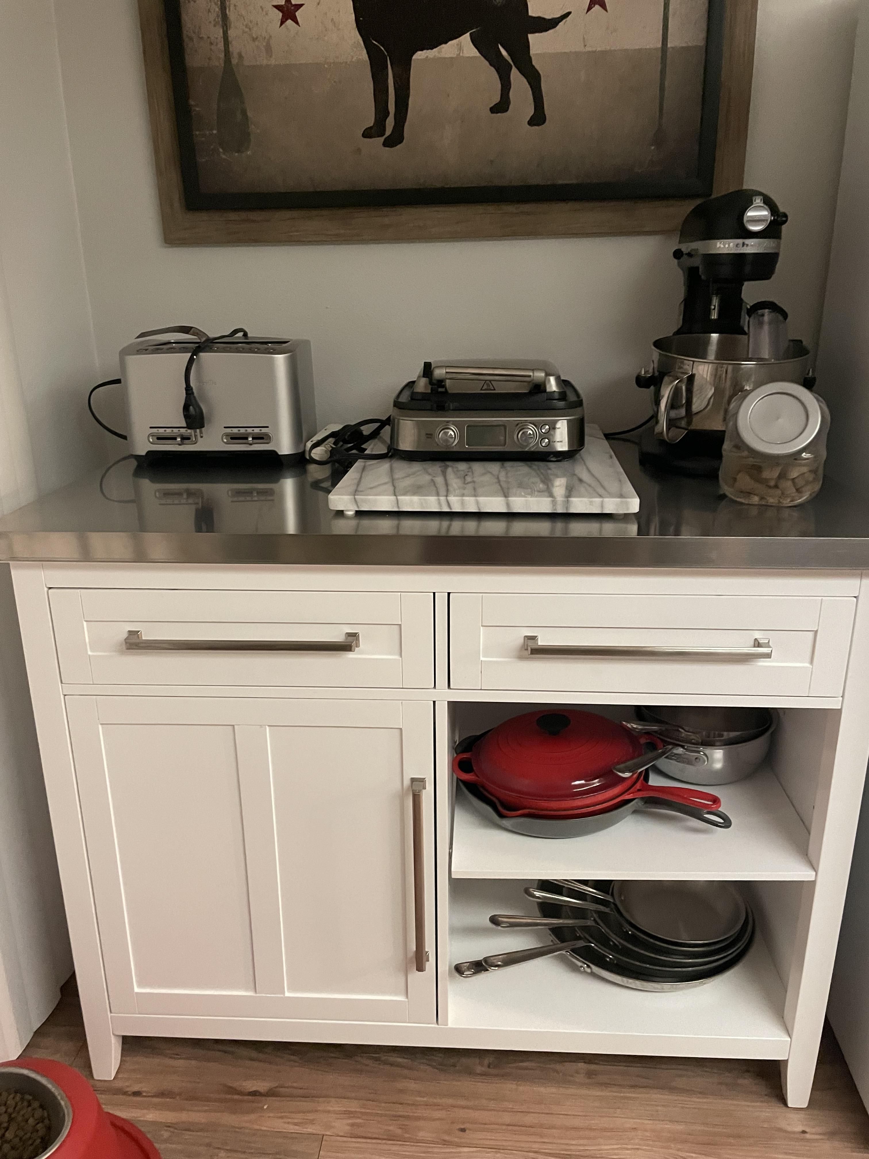 Silvia Stainless Steel Top Kitchen Island | Ashley