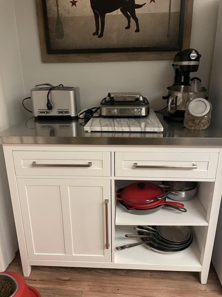 Silvia Stainless Steel Top Kitchen Island | Ashley
