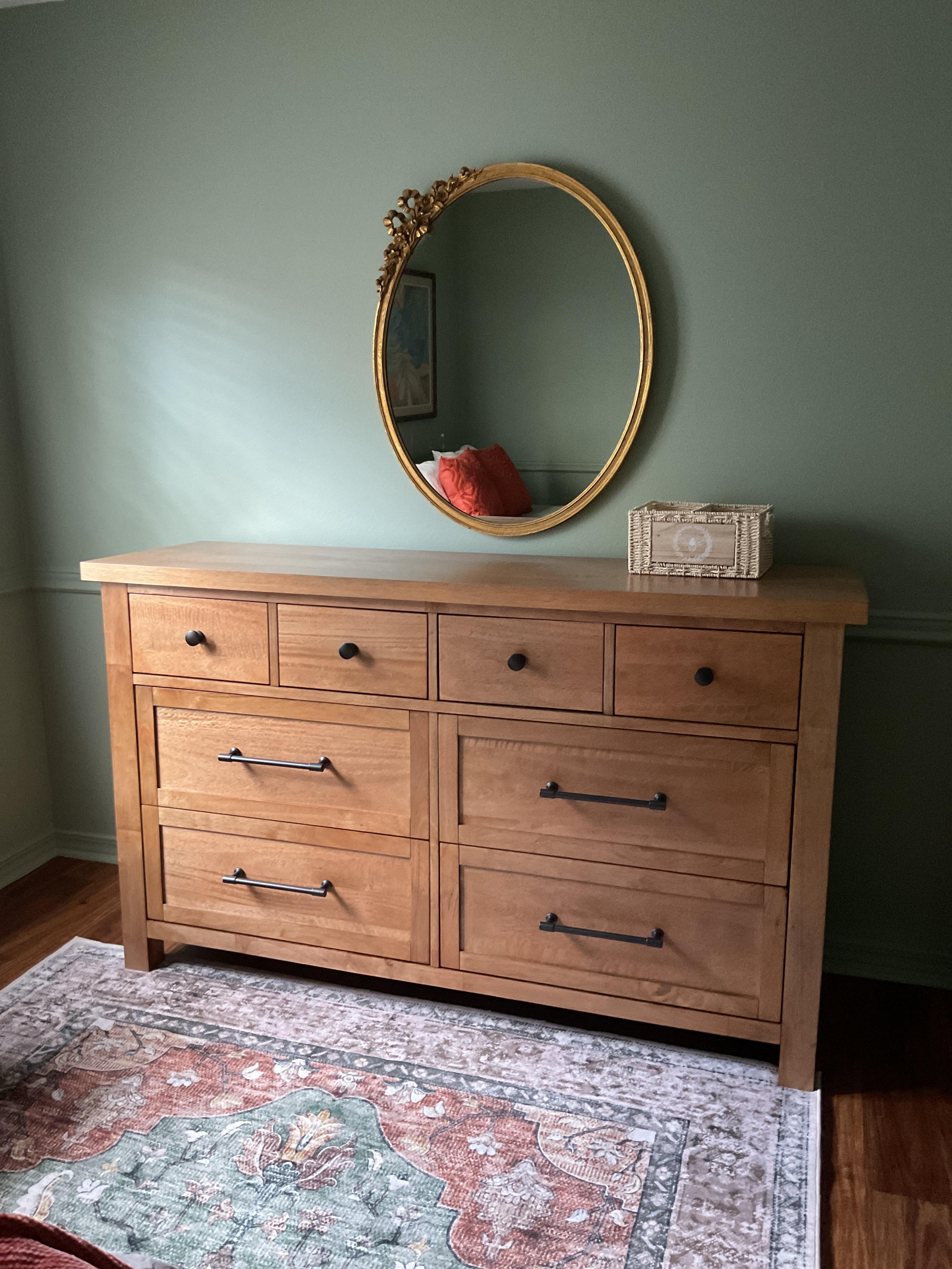 Kristiland Queen Panel Bed with Mirrored Dresser | Ashley