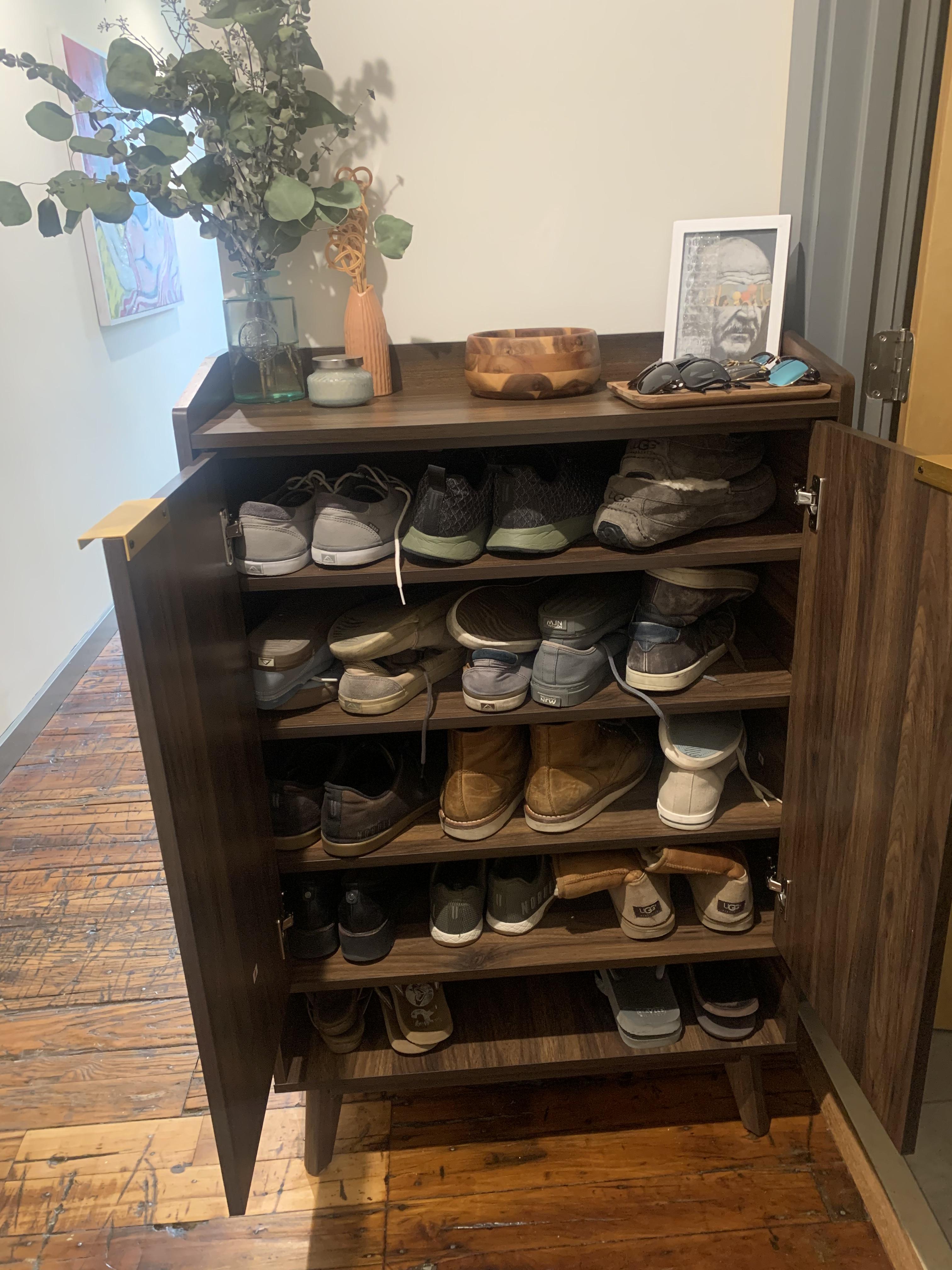 Baxton Studio Lena 5-Shelf Shoe Cabinet | Ashley
