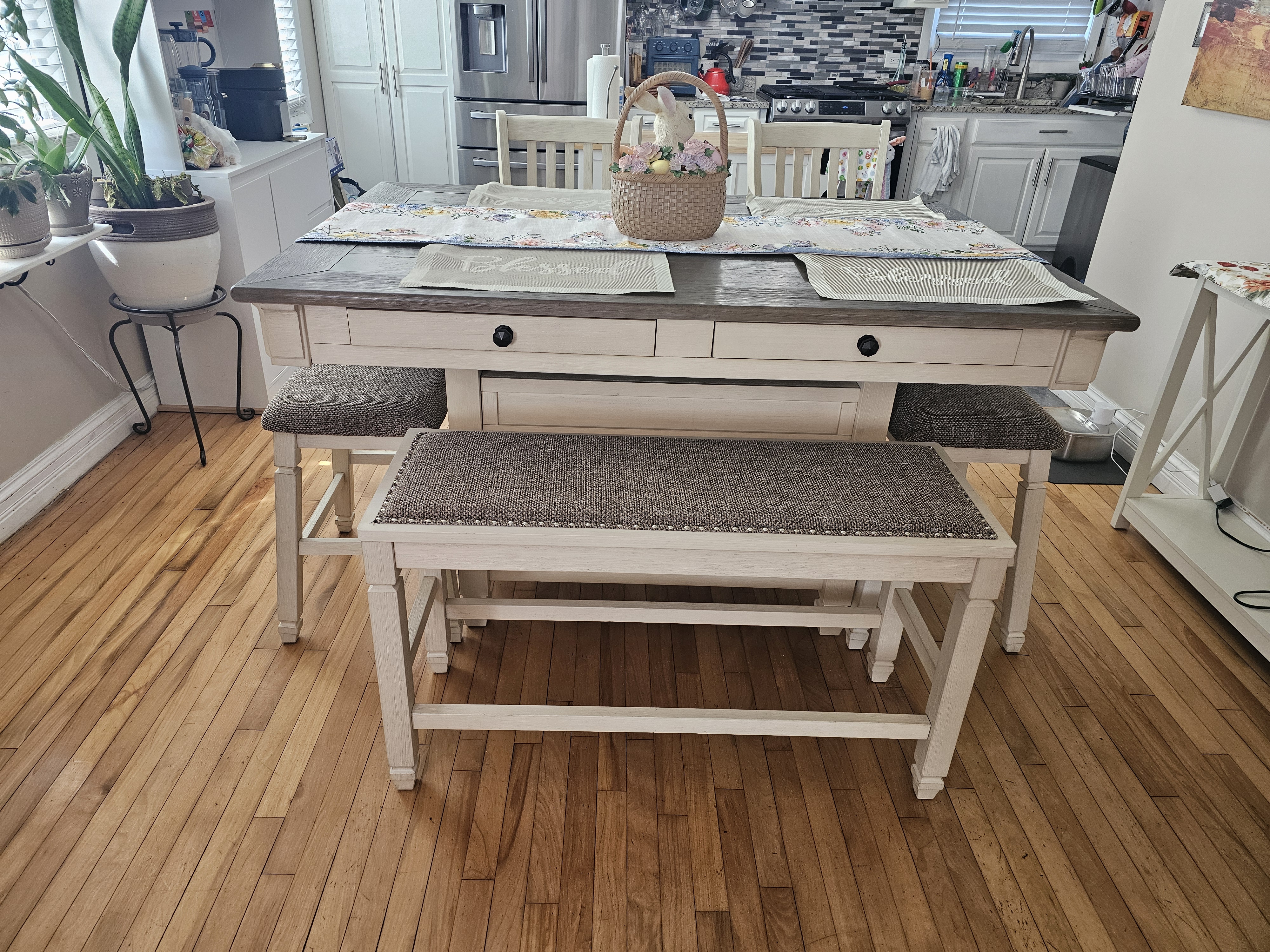 Bolanburg Counter Height Dining Table and 4 Barstools | Ashley
