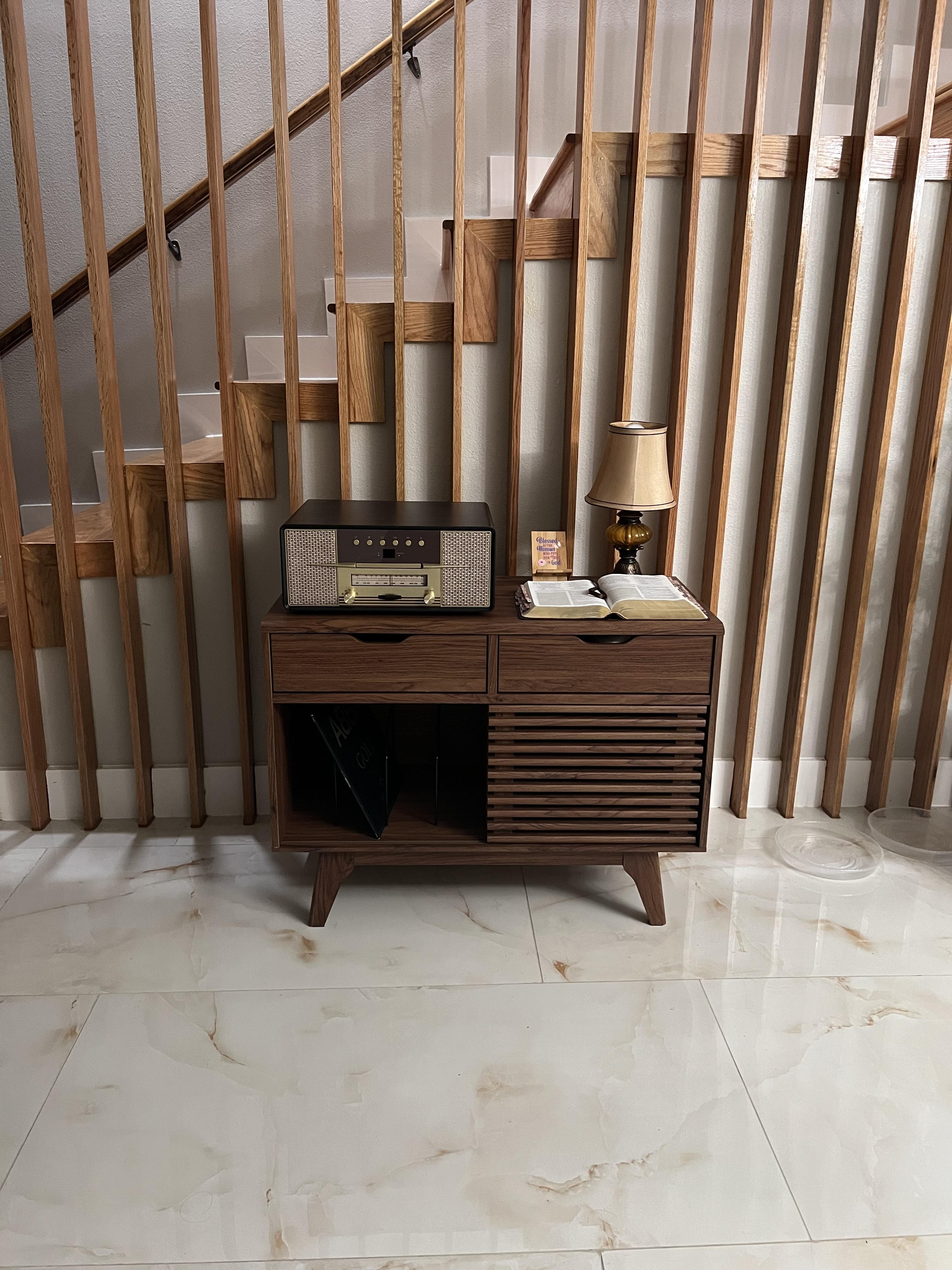 Modway Render 2-Drawer Vinyl Record Display Stand | Ashley
