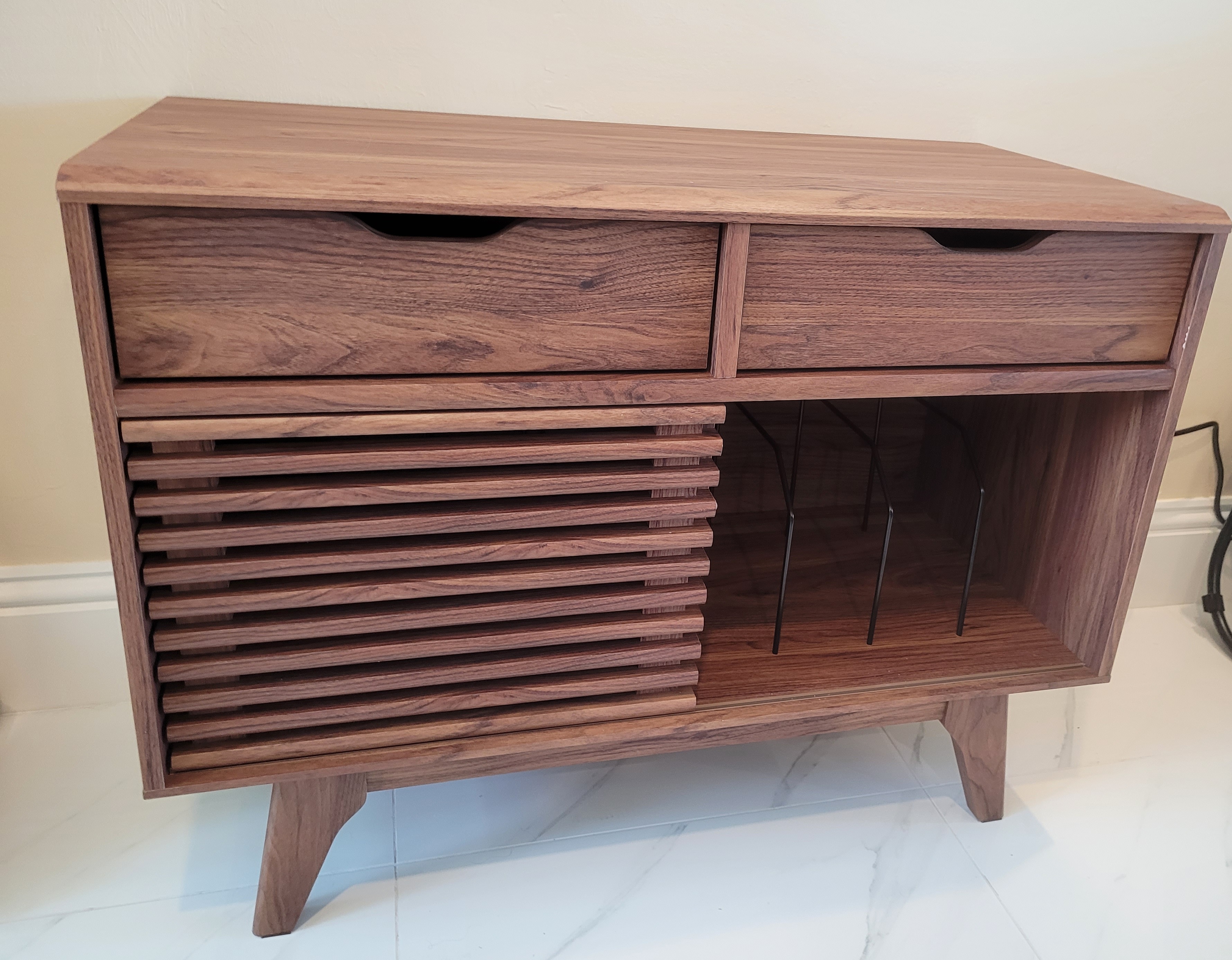 Modway Render 2-Drawer Vinyl Record Display Stand | Ashley