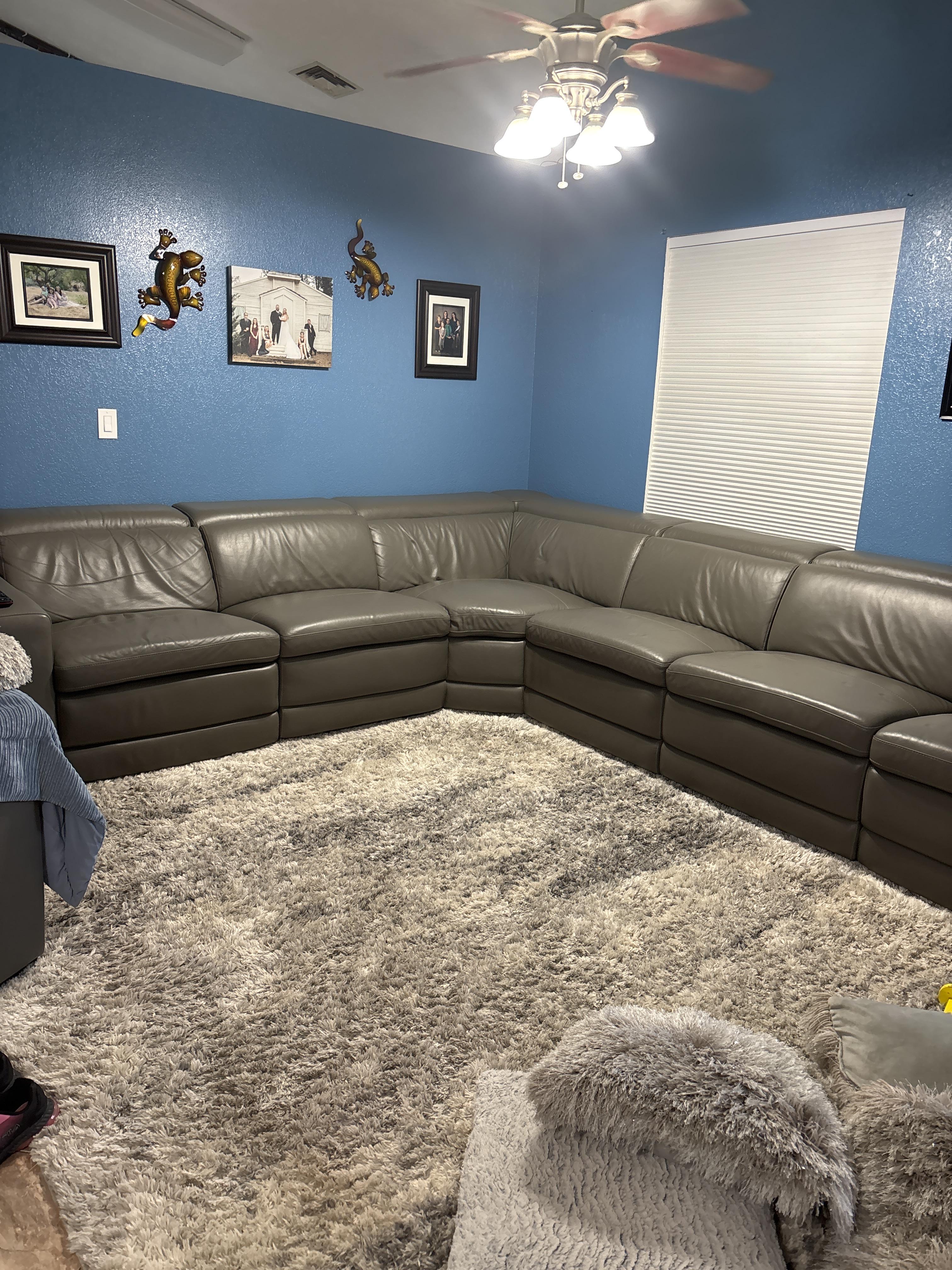 Texline 5-Piece Dual Power Leather Reclining Modular Sectional