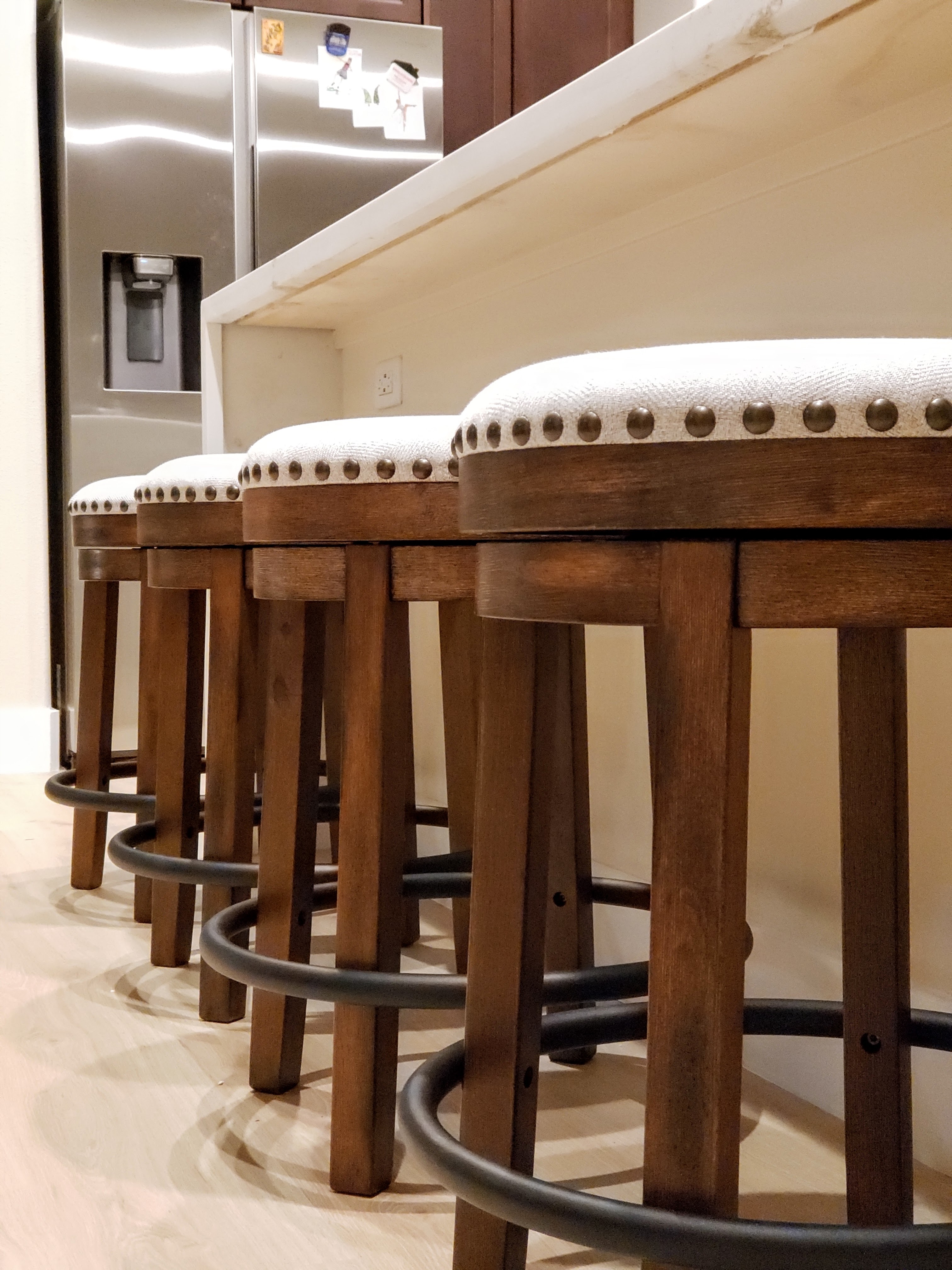 Valebeck Counter Height Upholstered Backless Bar Stool | Ashley