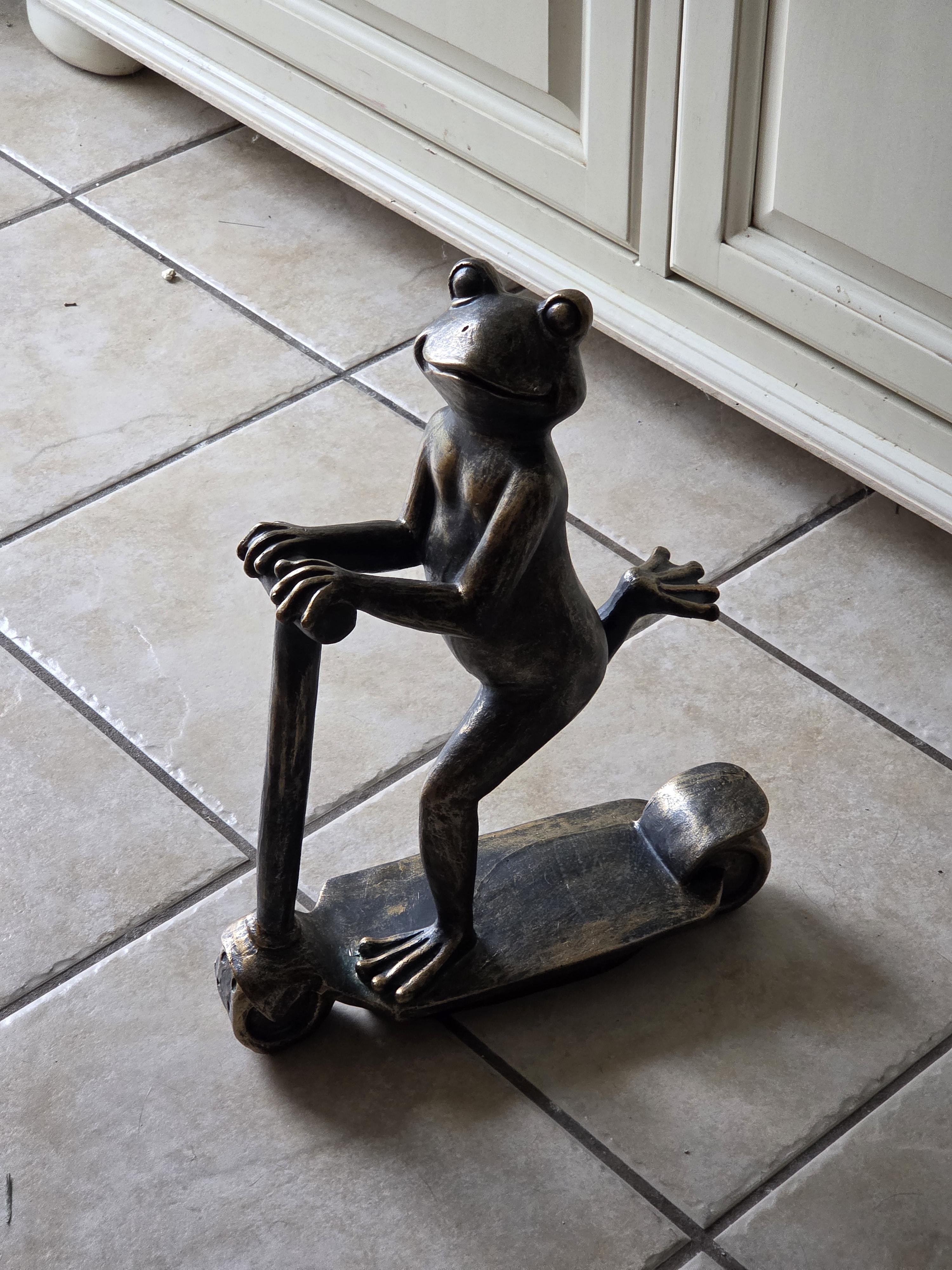 Galt International Outdoor Garden Scooter Frog Statue | Ashley