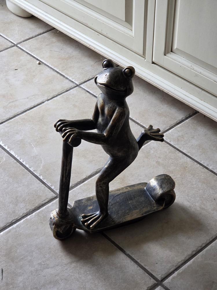 Galt International Outdoor Garden Scooter Frog Statue | Ashley
