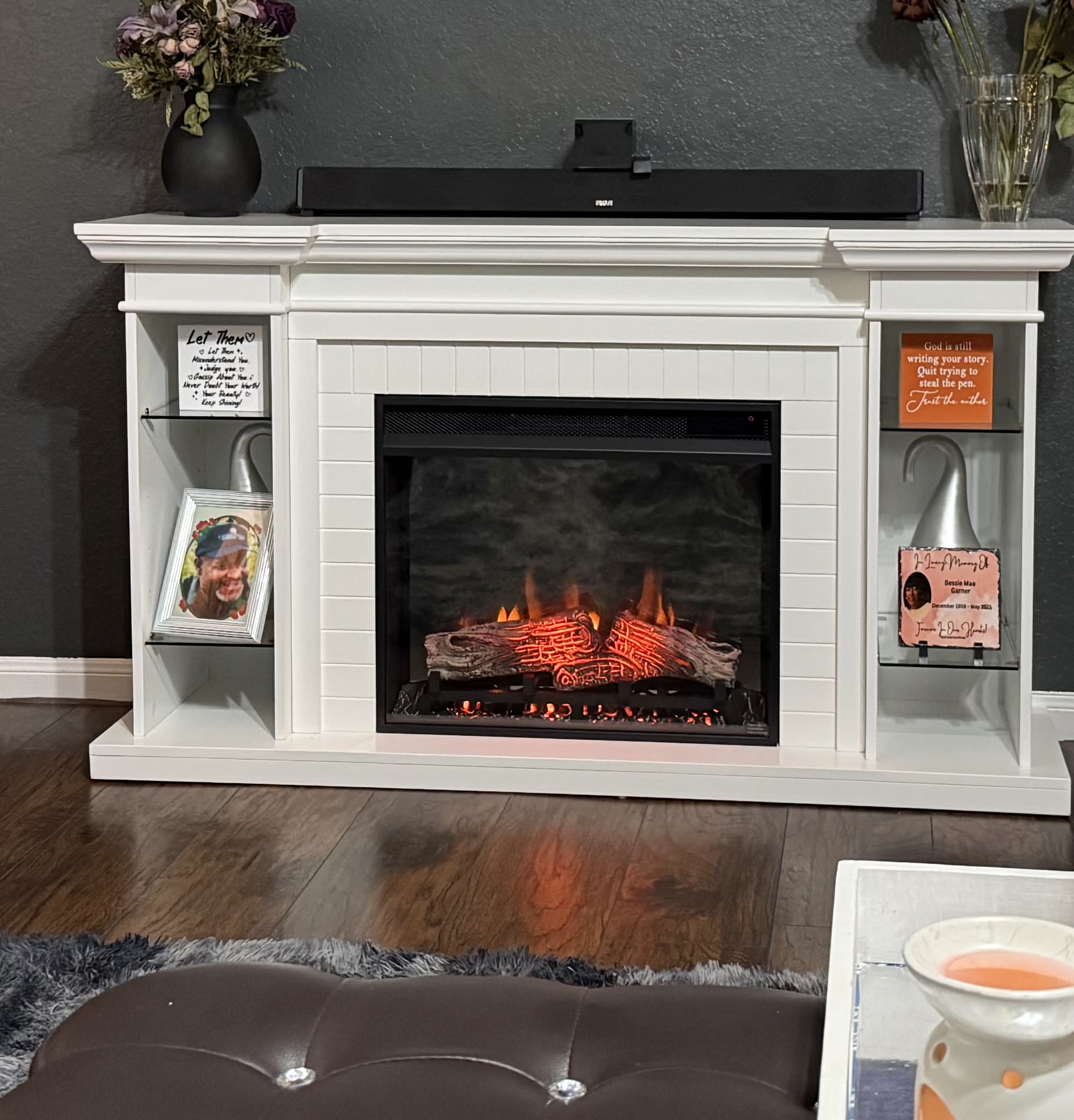 Southern Enterprises Katian 54'' Mantel with Electric Fireplace