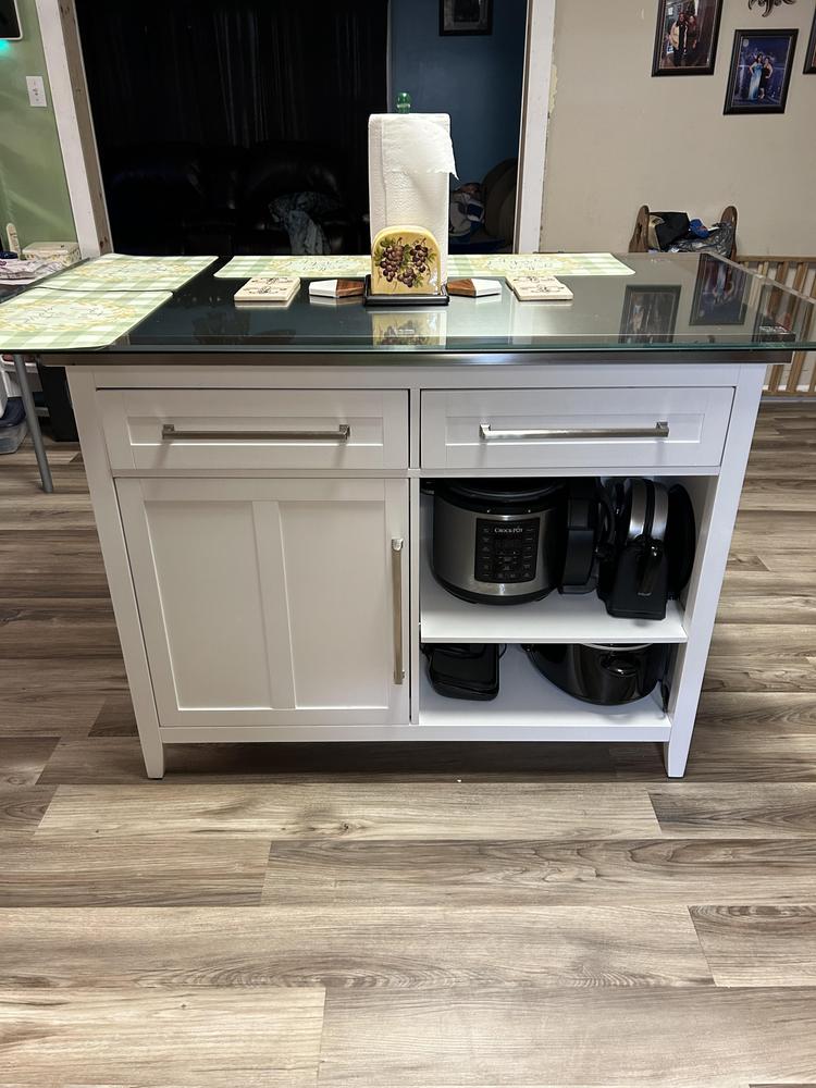 Silvia Stainless Steel Top Kitchen Island | Ashley