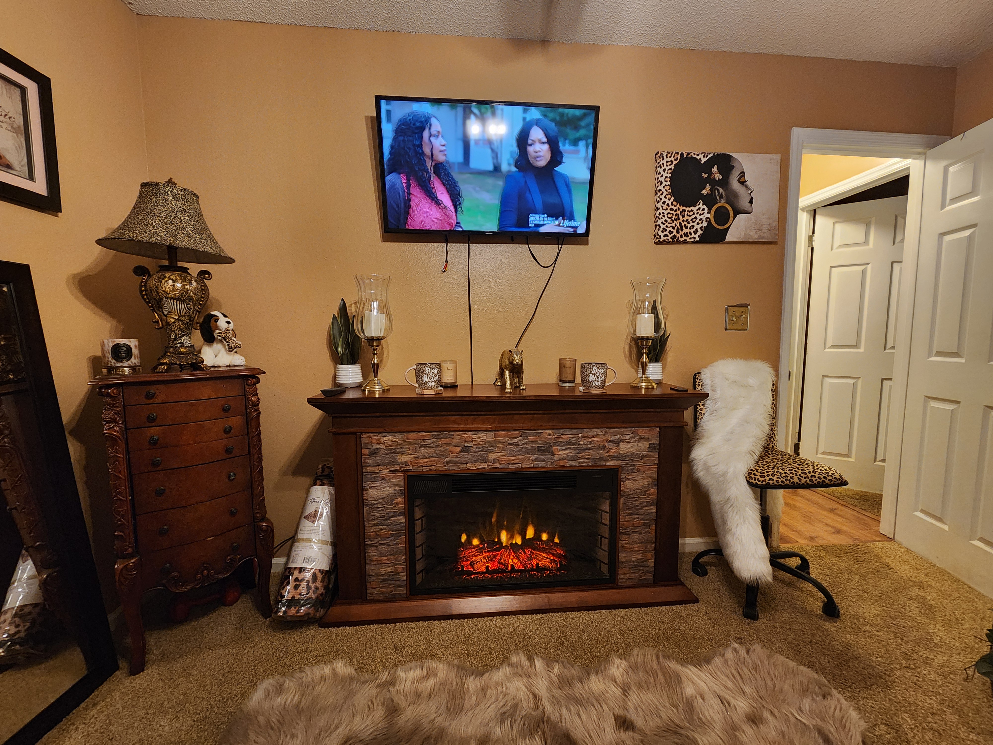 Southern Enterprises Furniture Hardey Heights Electric Fireplace