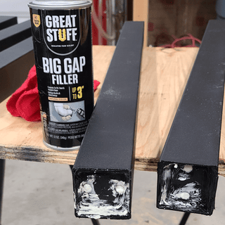 Use Screw Holes on bottom to fill the first few inches with spray foam just to be sure