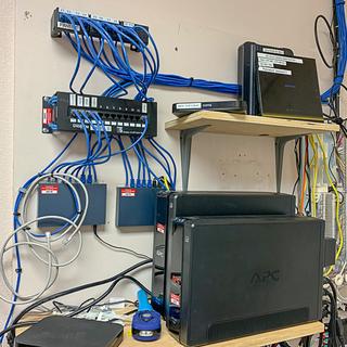 Patch cables in use