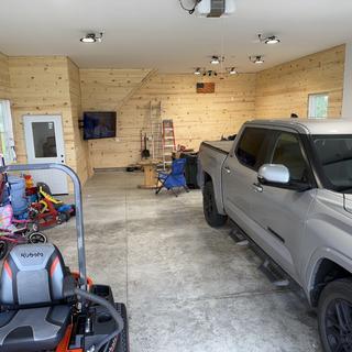 the monoprice bracket was perfect to hang a tv in a corner of our "barn"