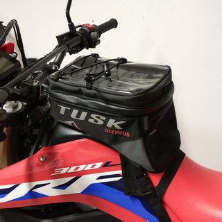 Tusk Olympus Large Tank Bag – Black/Tan – Nylon Motorcycle Luggage (193-089-0005)