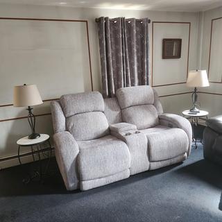 Zane Power Console Loveseat w/ Power Headrest and Power Lumbar