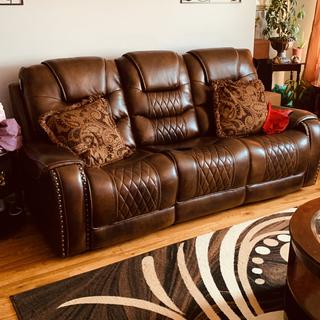 Ballard Power Sofa w Power Headrest and Drop Down Table Raymour Flanigan