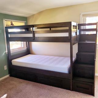 Kieran Twin Over Twin Bunk Bed w Storage Staircase Raymour Flanigan