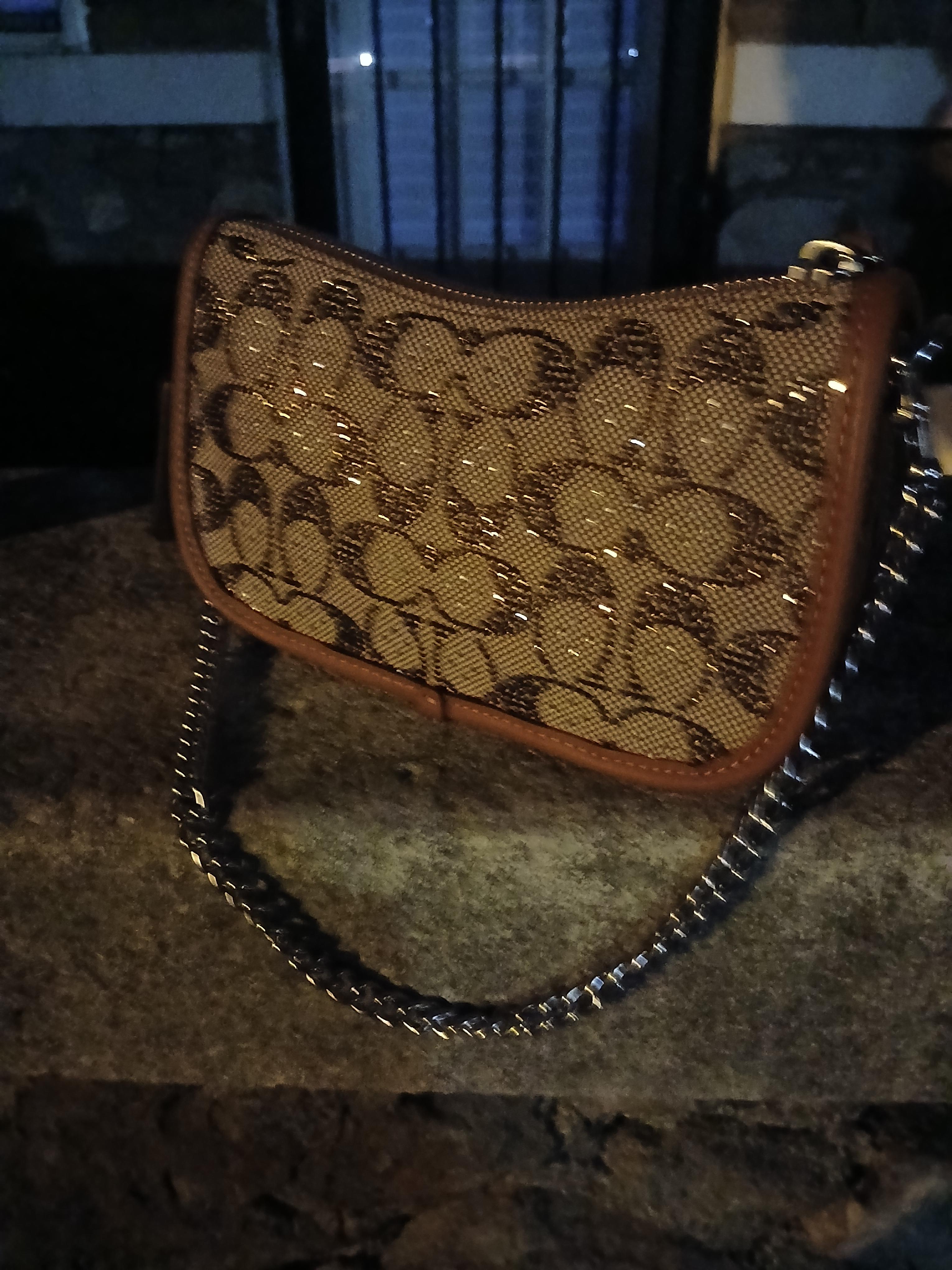 Swinger Bag 20 With Chain In Crystal Signature Jacquard | Bags
