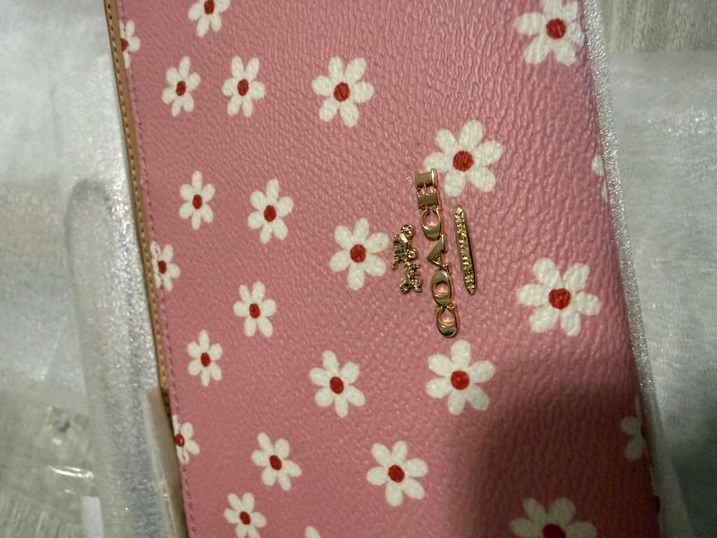 Double Zip Wristlet In Signature Jacquard With Floral Embroidery