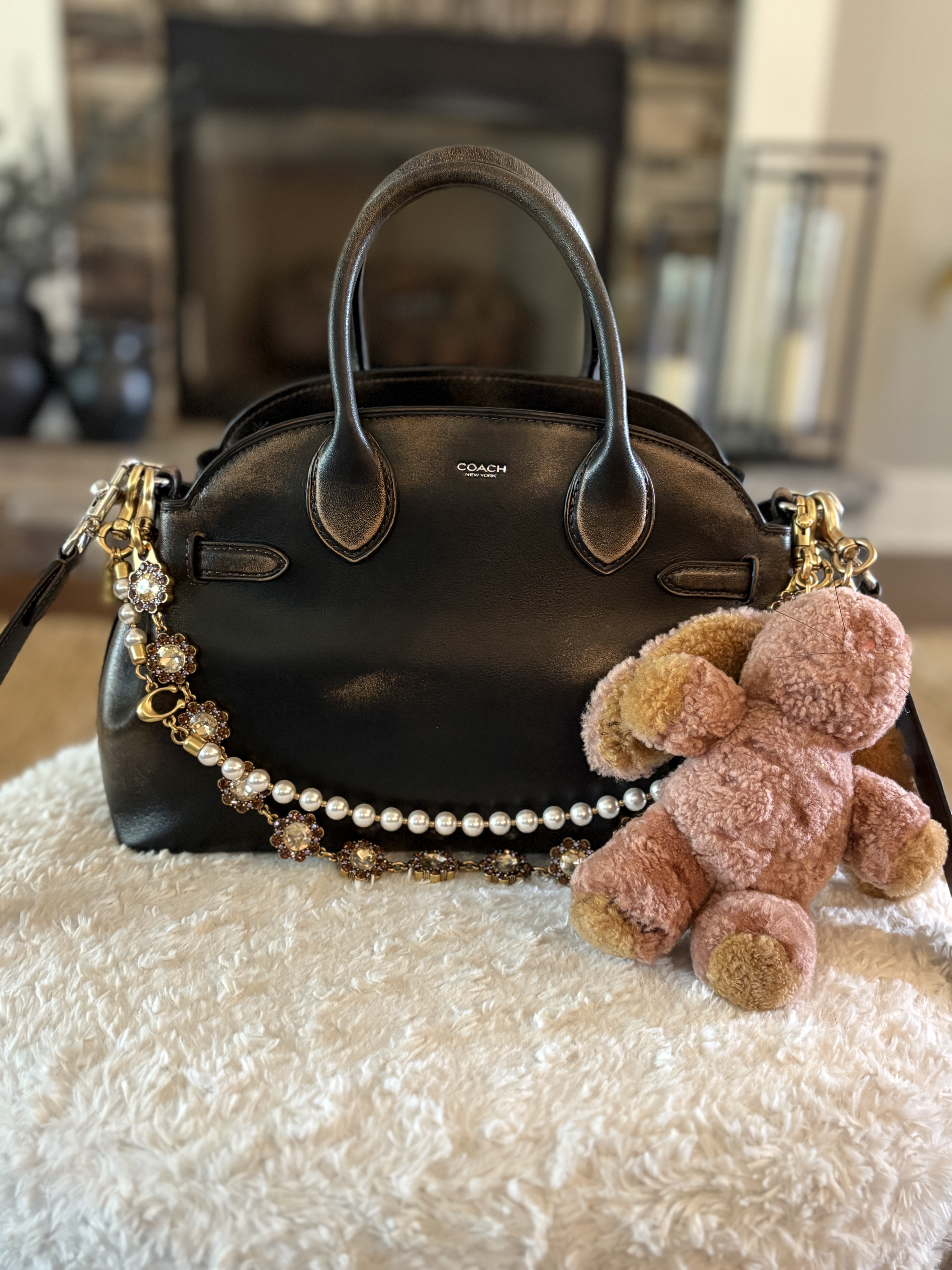 COACH® | Floppy Bag Charm In Shearling