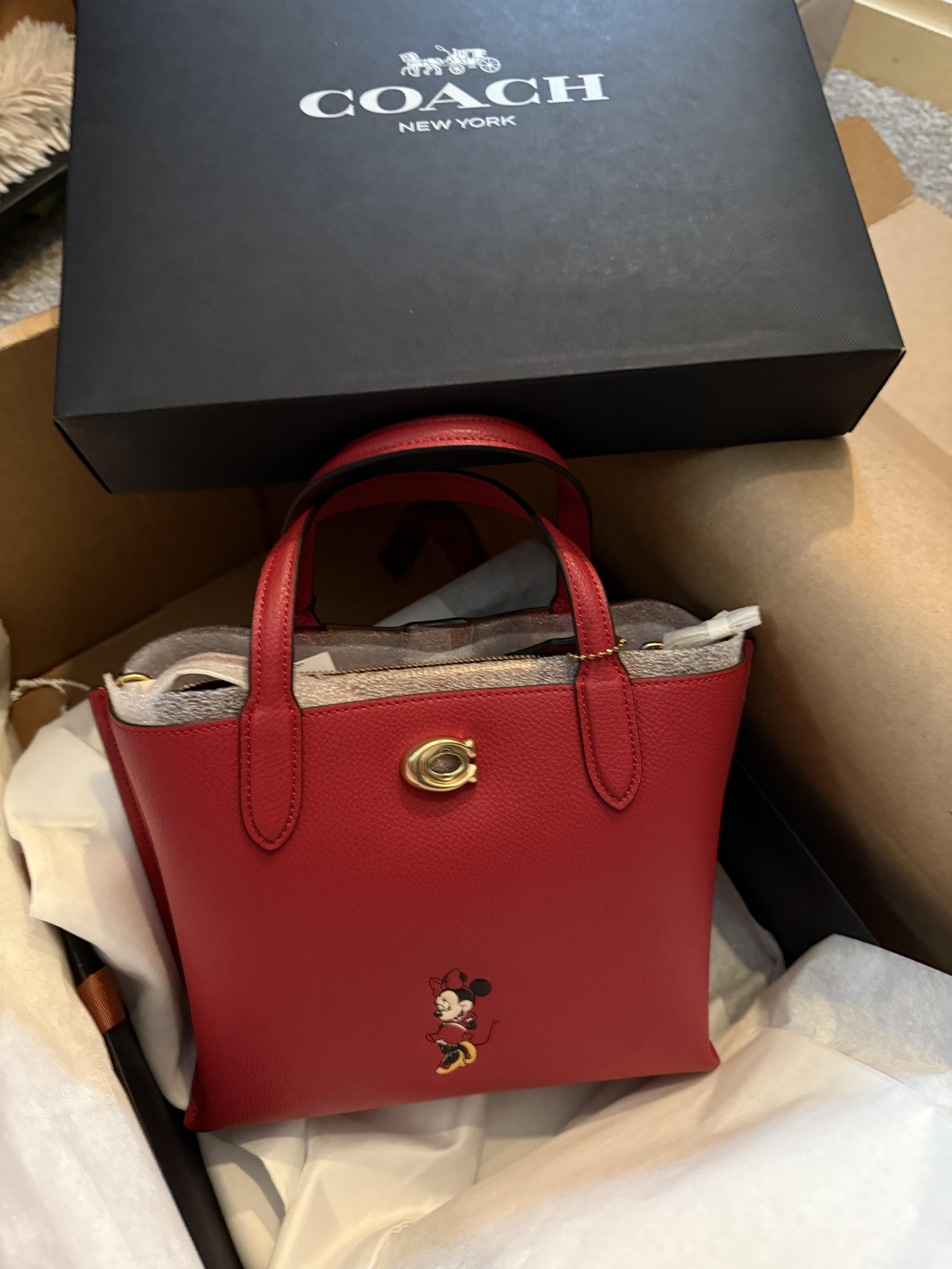 Coach＊ディズニーコラボトートバッグ＊Willow Tote Bag COACH® | Disney X Coach Willow Tote Bag 24 With Minnie Mouse