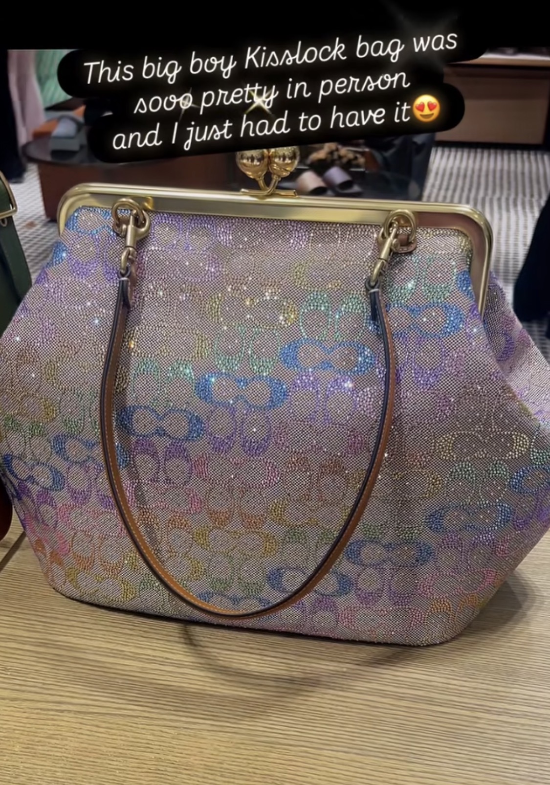 Large Kisslock Frame Bag In Crystal Signature Jacquard | Bags
