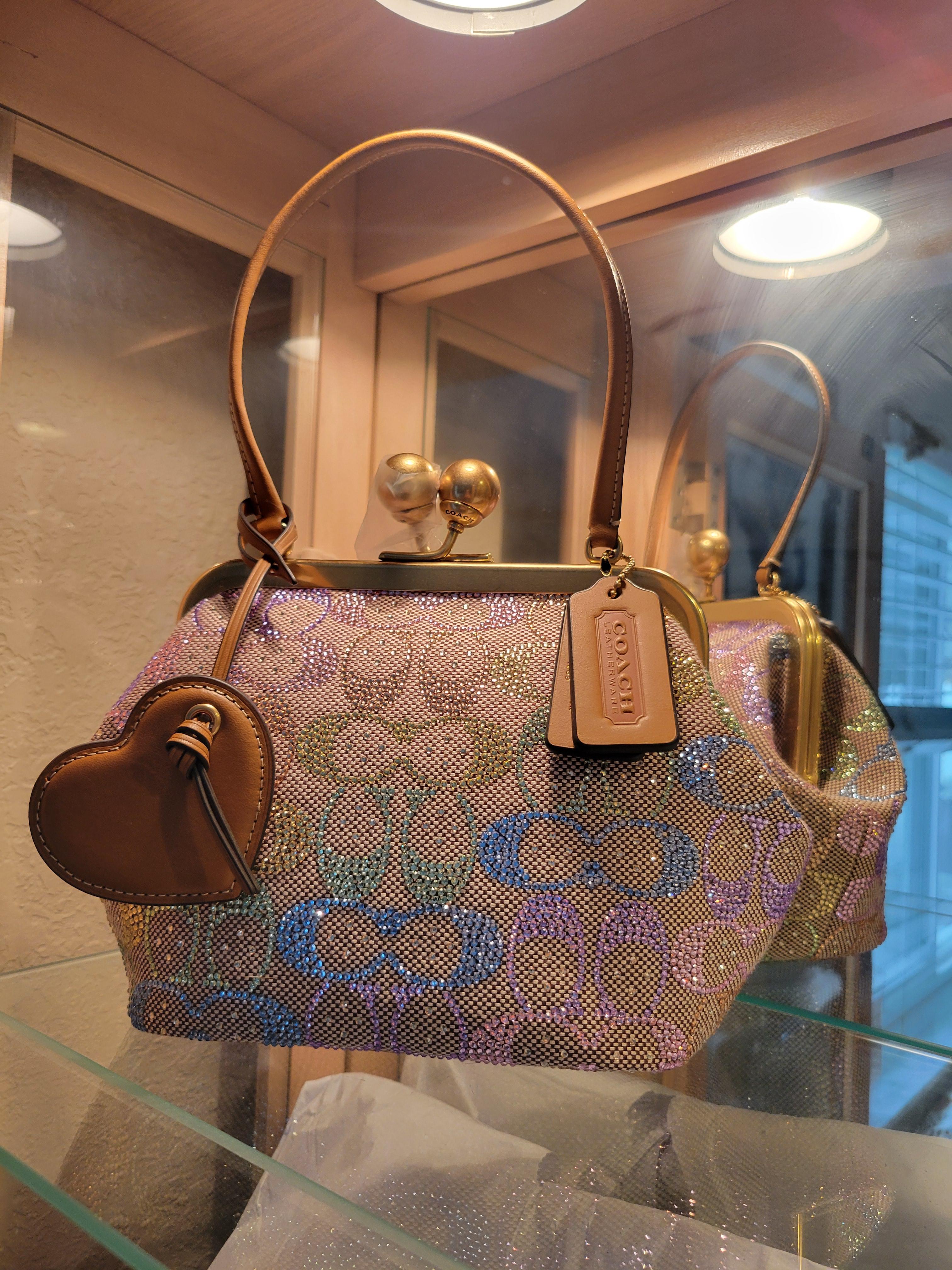 COACH® | Kisslock Frame Bag 16 In Crystal Signature Jacquard