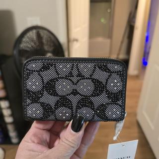 Essential Small Zip Around Card Case In Signature Jacquard