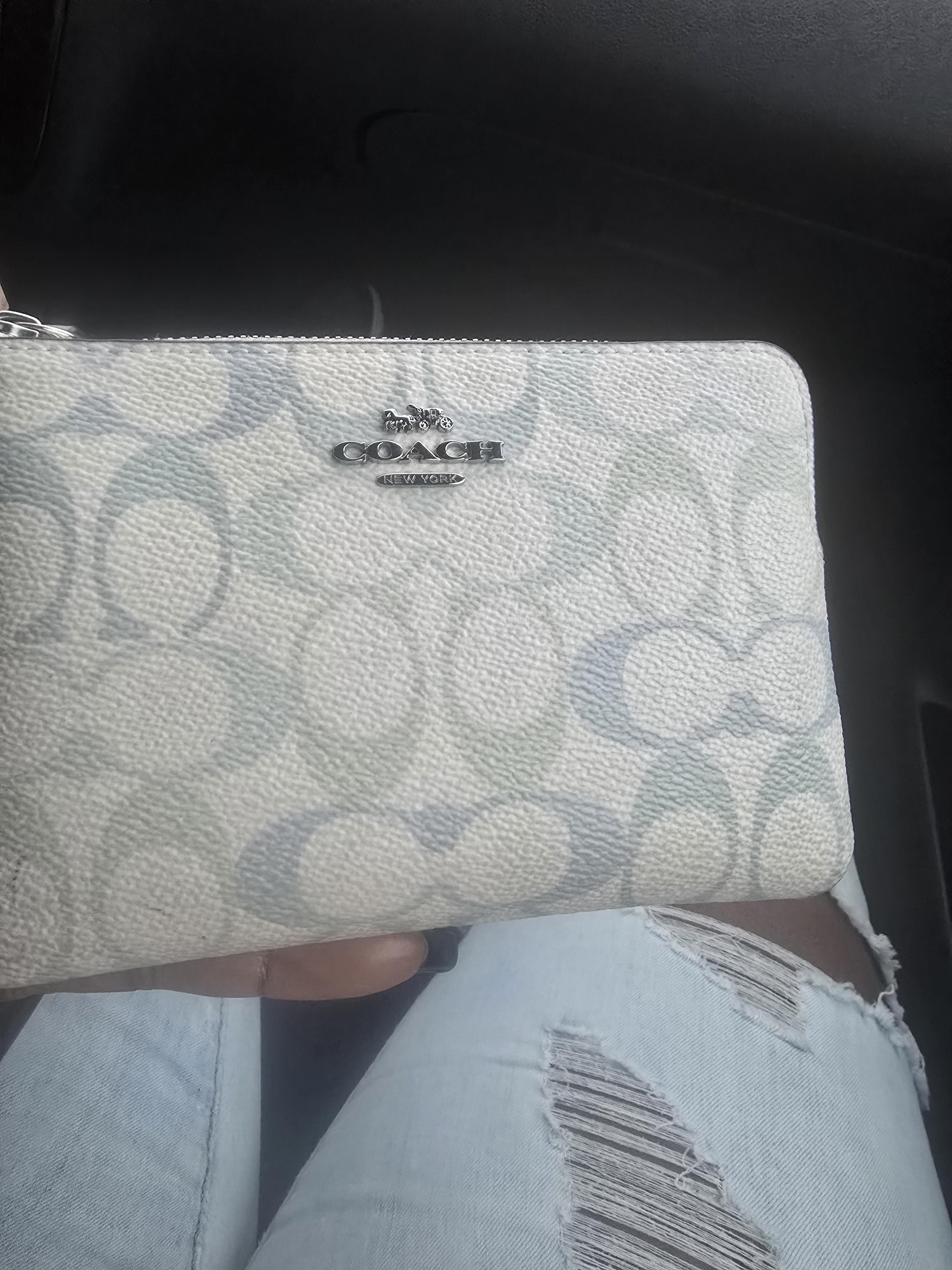 Coach X Peanuts Corner Zip Wristlet In Signature Canvas With
