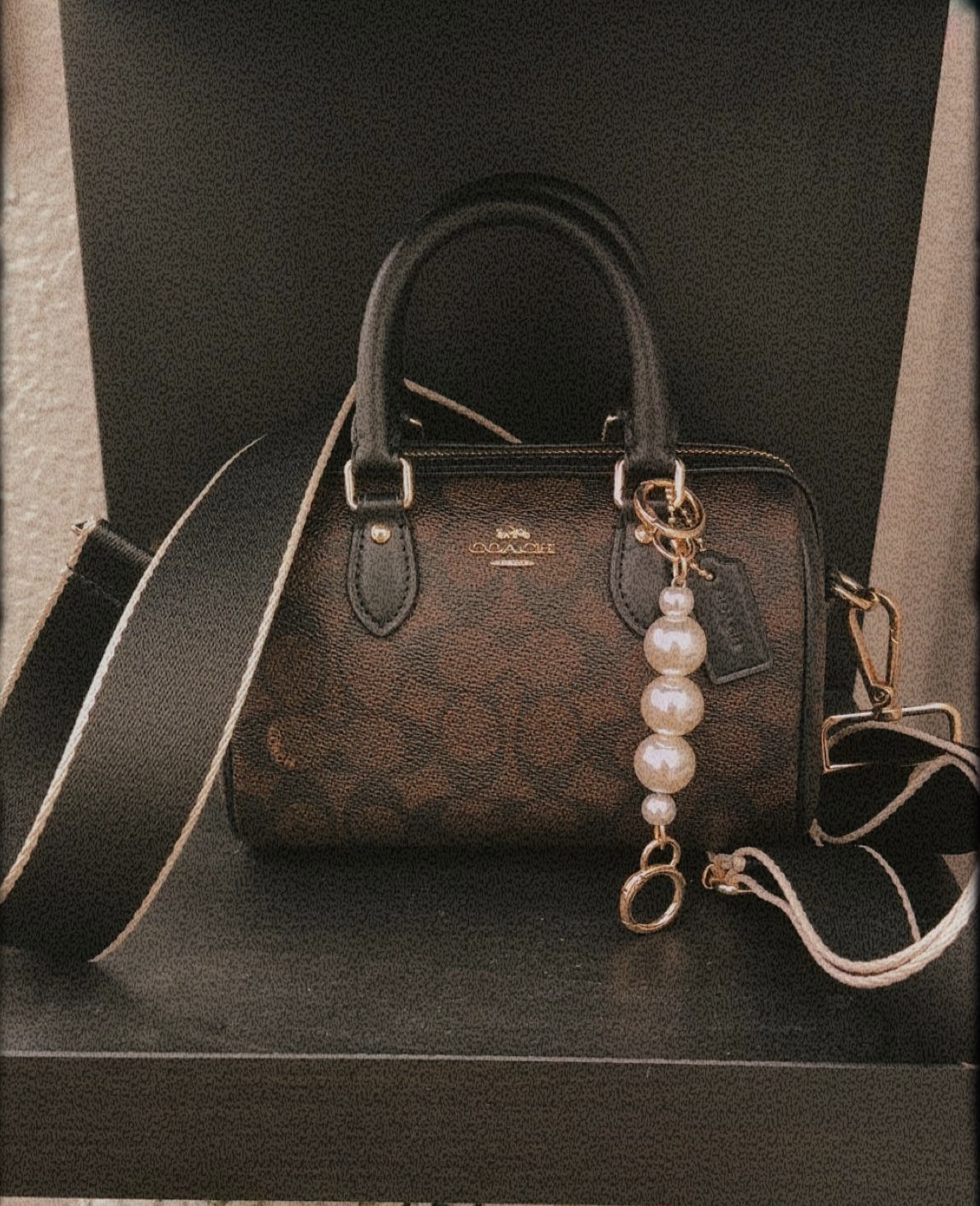 Mini Rowan Crossbody Bag In Signature Jacquard With Floral