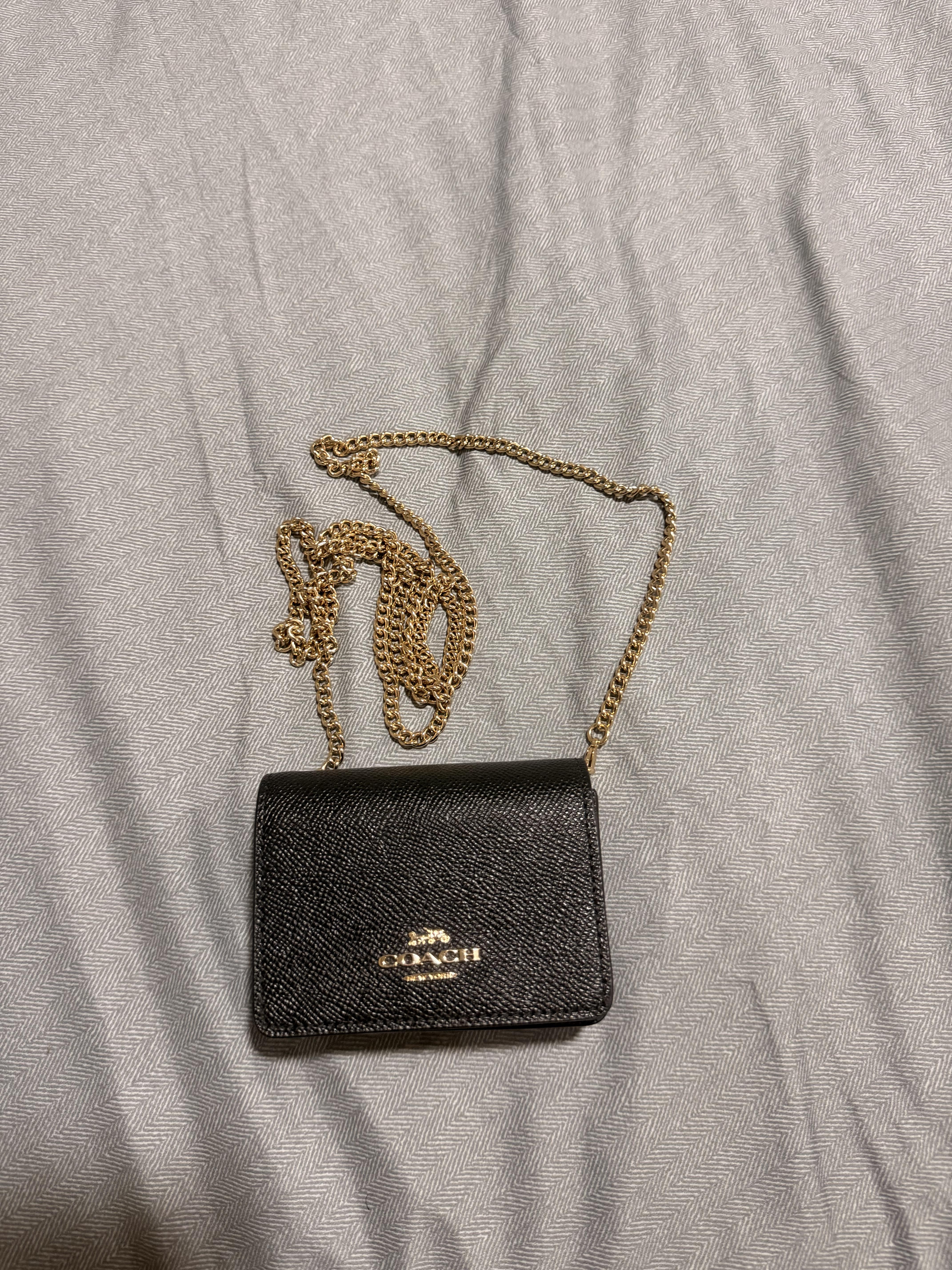 Mini Wallet On A Chain With Floral Whipstitch | COACH®