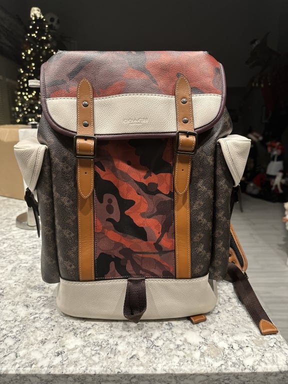 coach horse and carriage imprinted on backpack Barrow With Print Blue Bag Restored Hitch Backpack With Horse
