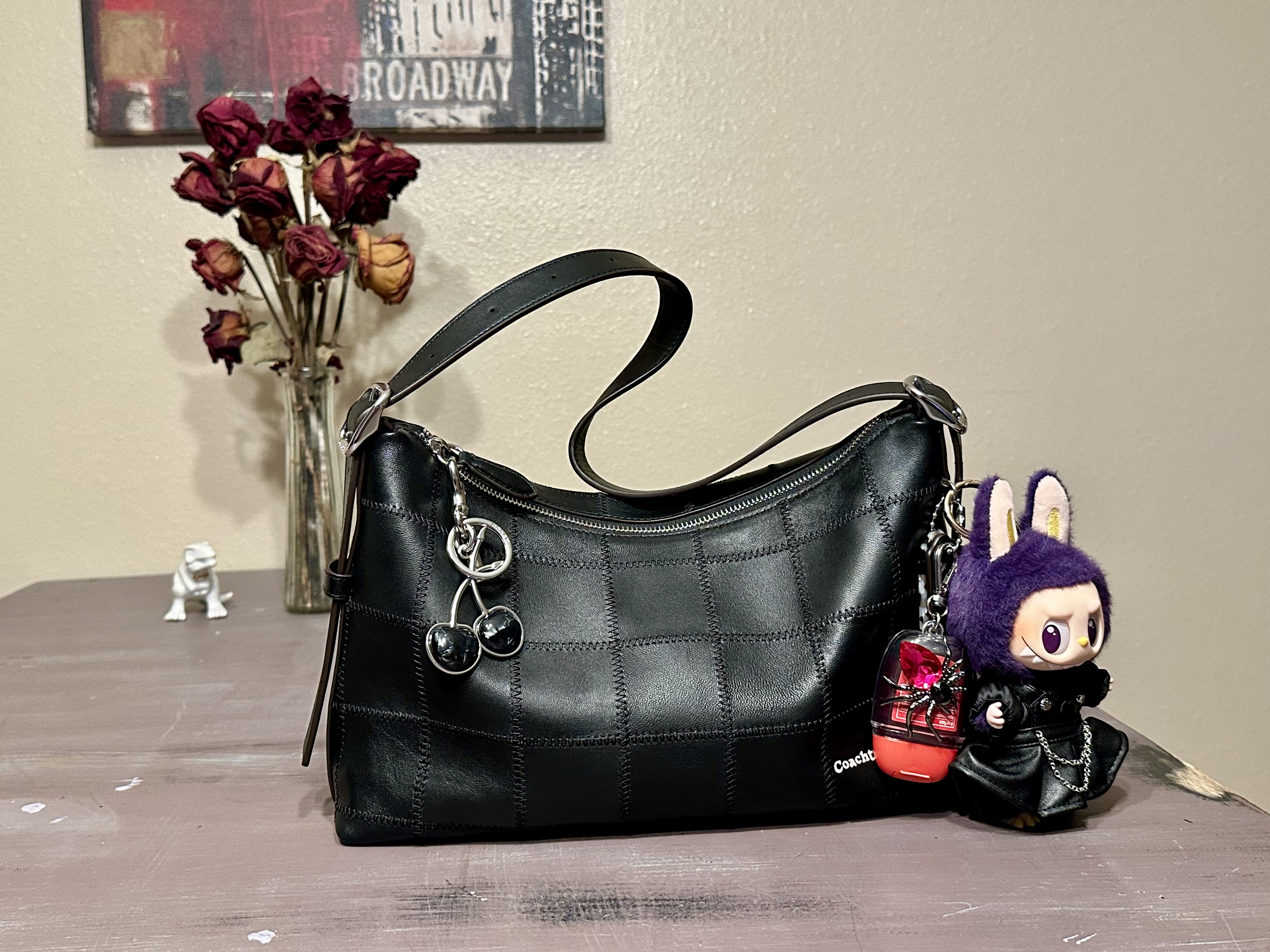 Alter/Ego Shoulder Bag In Checkerboard Upcrafted Leather