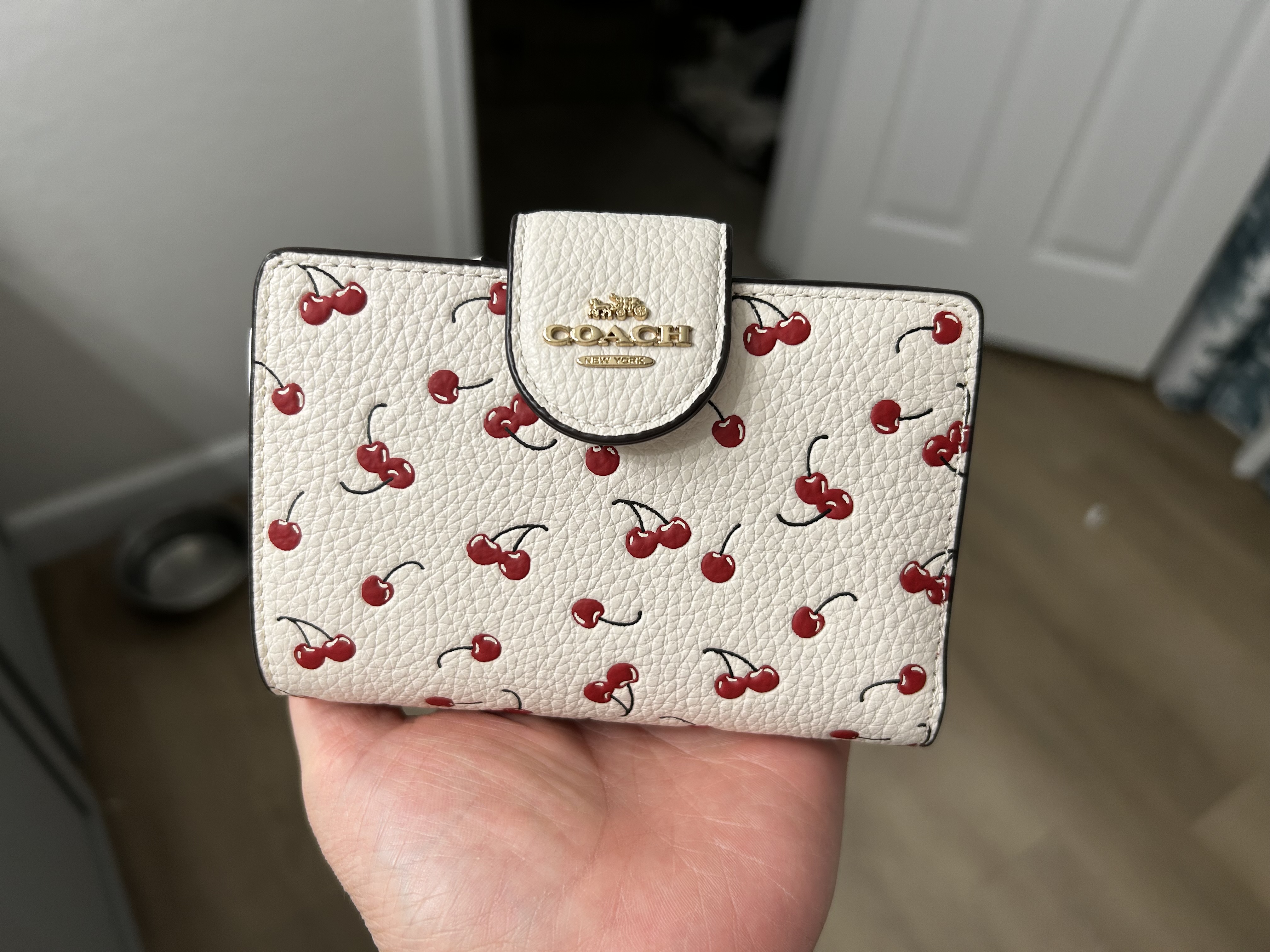 Medium Corner Zip Wallet With Gingham Print | COACH®