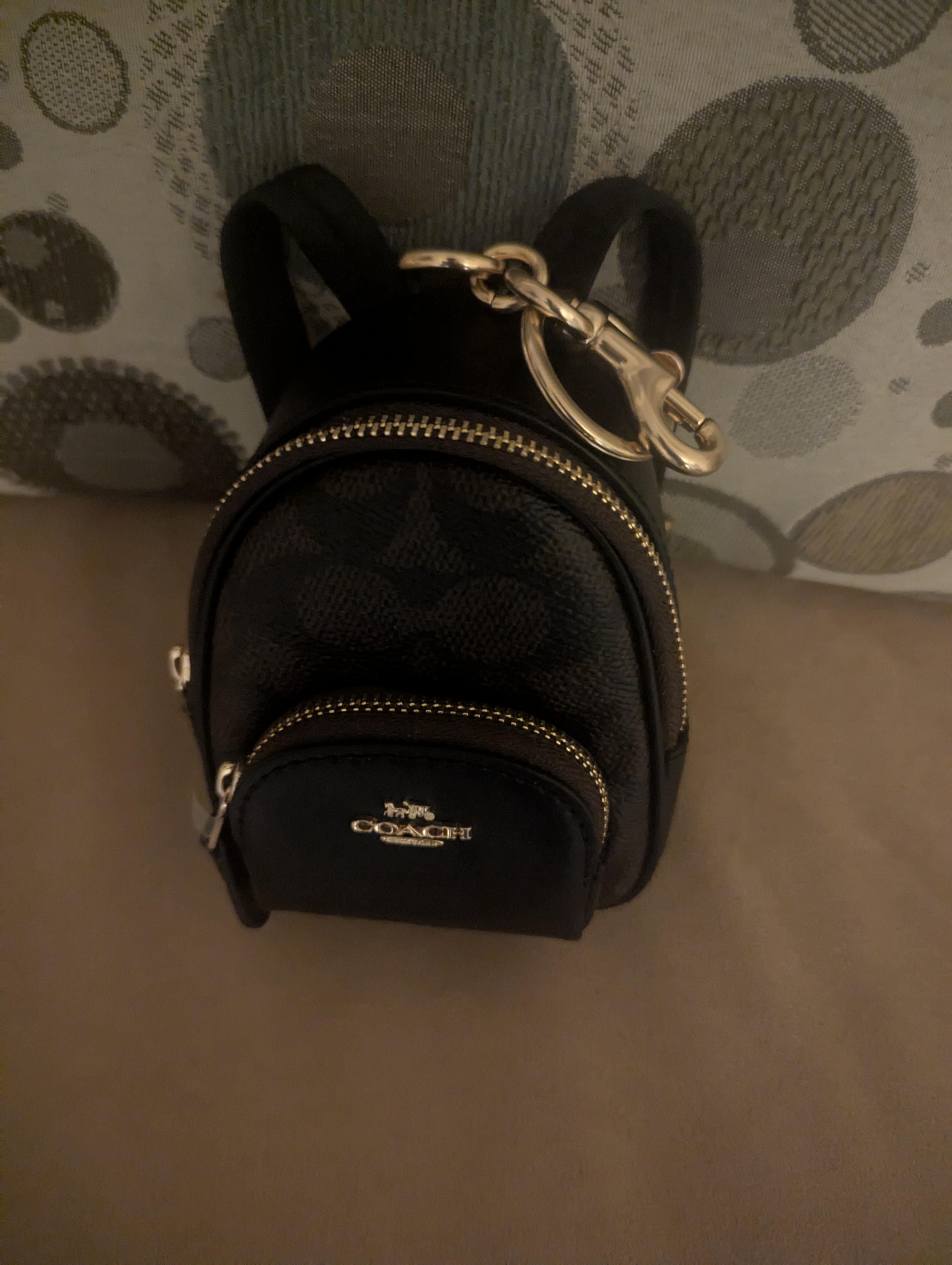 Mini Court Backpack Bag Charm In Signature Canvas | Accessories
