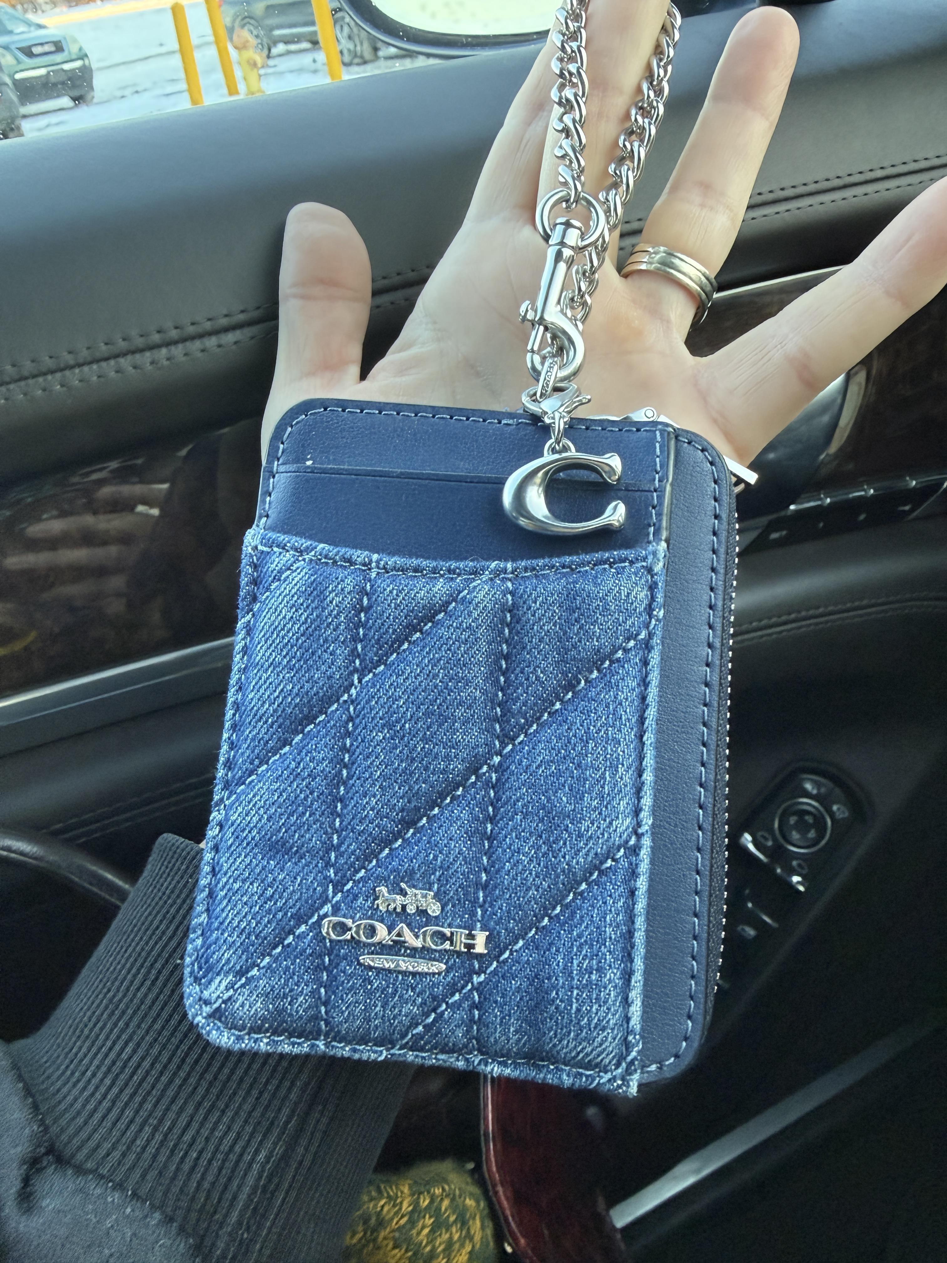 COACH® Outlet | Zip Card Case In Signature Denim