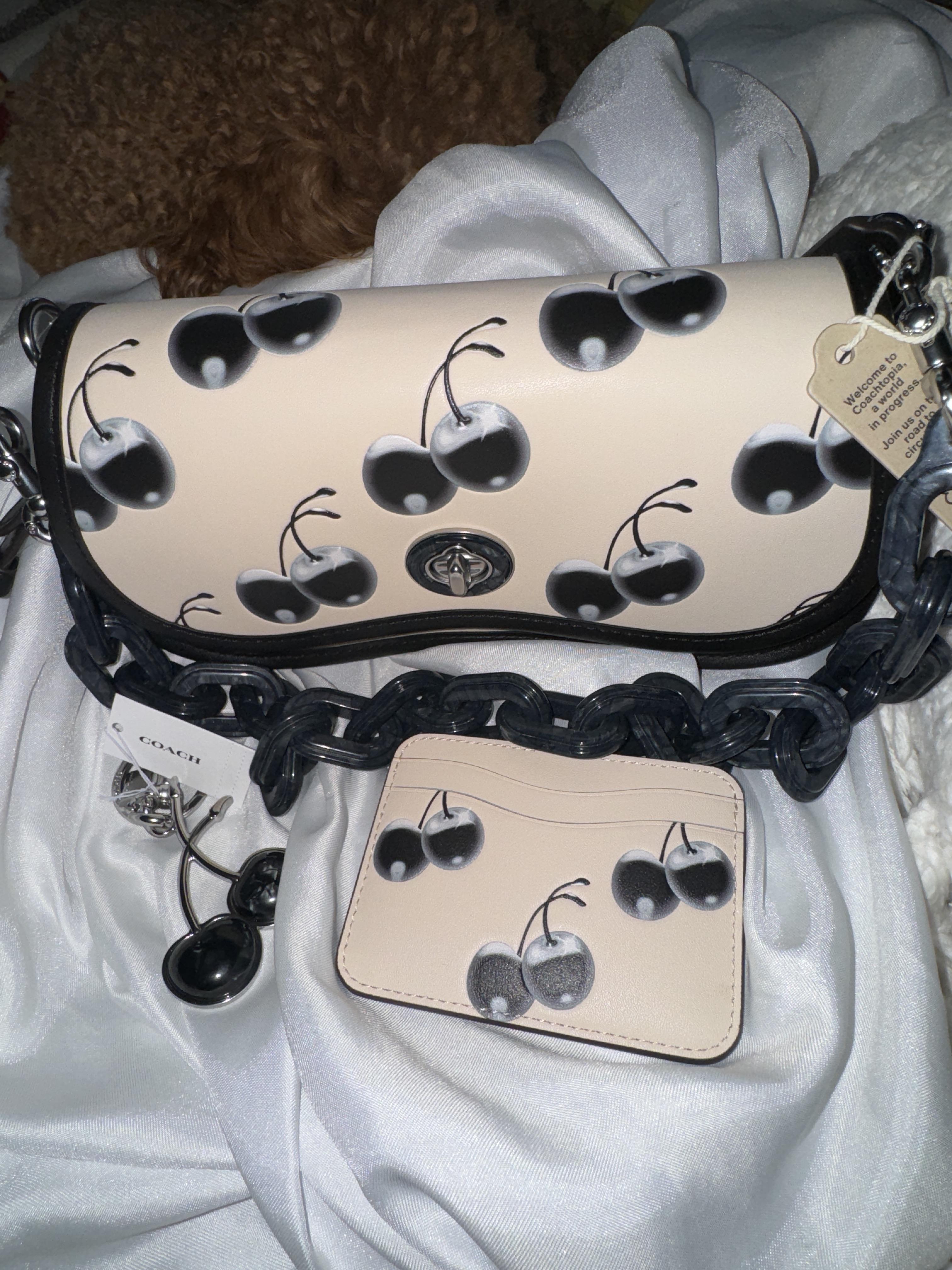 Wavy Dinky Bag In Coachtopia Leather With Strawberry Print