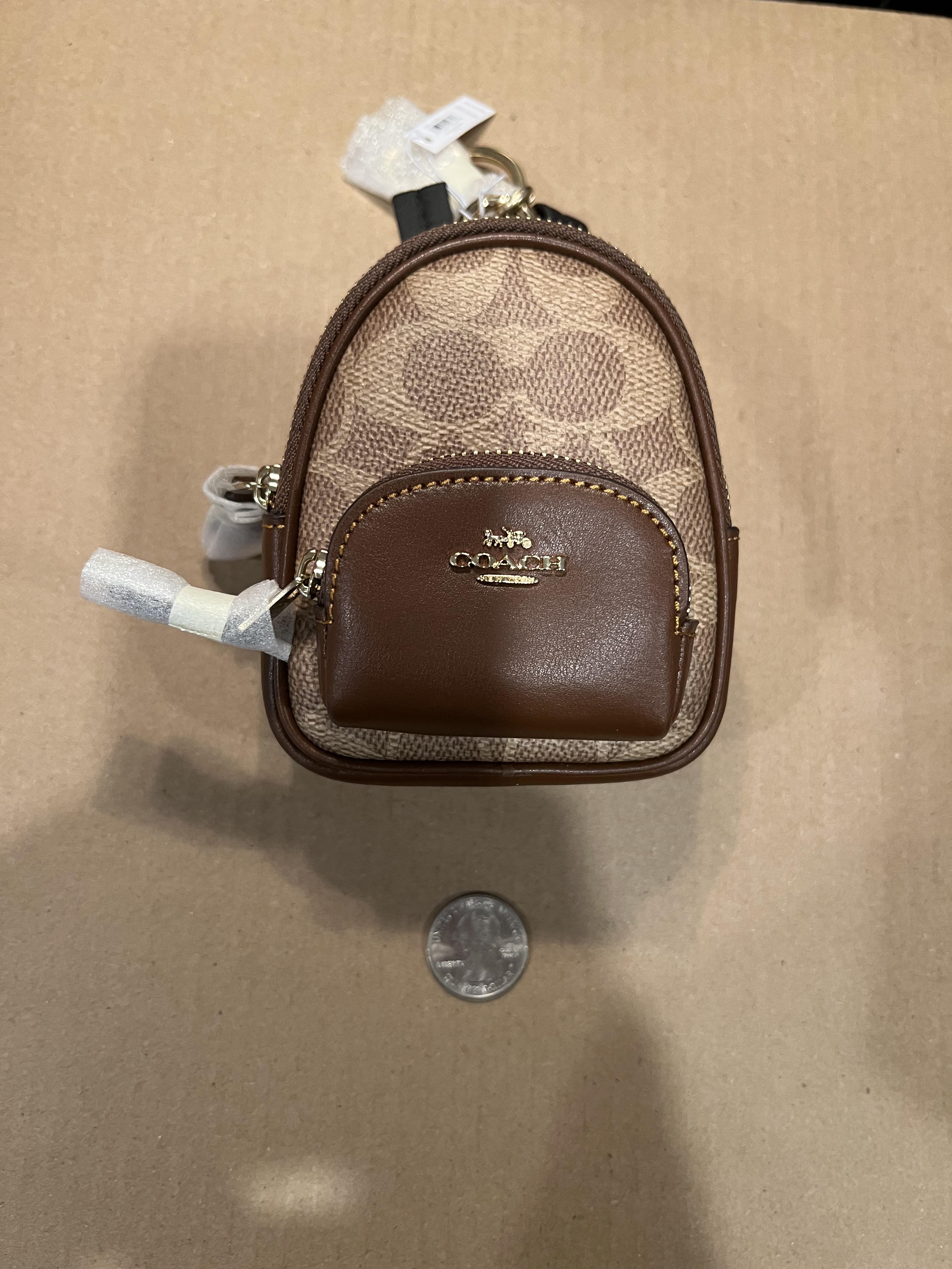 COACH® Outlet | Mini Court Backpack Bag Charm In Signature Canvas