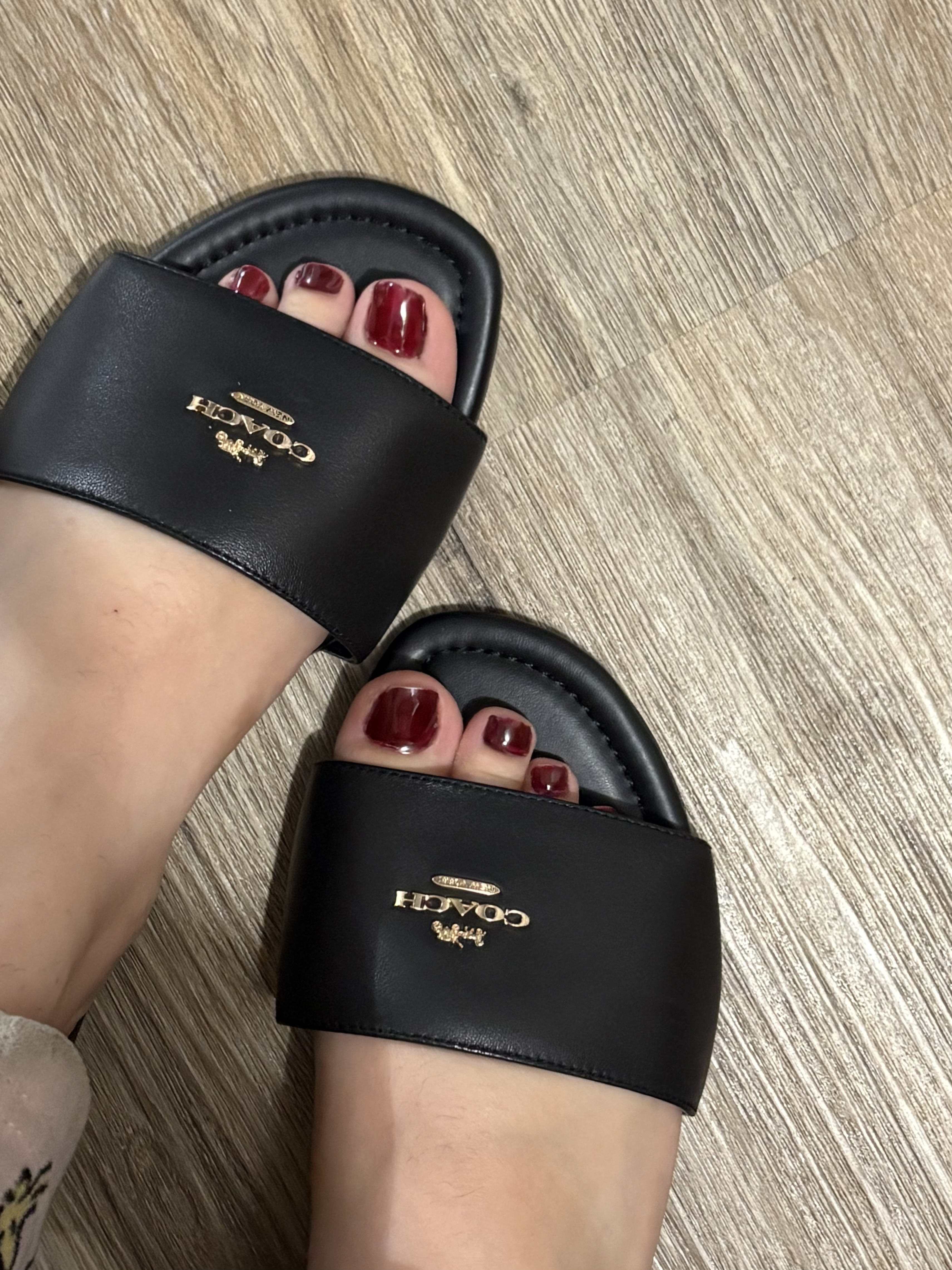 COACH ブラック スライドサンダル COACH サンダル 「オンライン限定」ユーデル スポーツ スライド