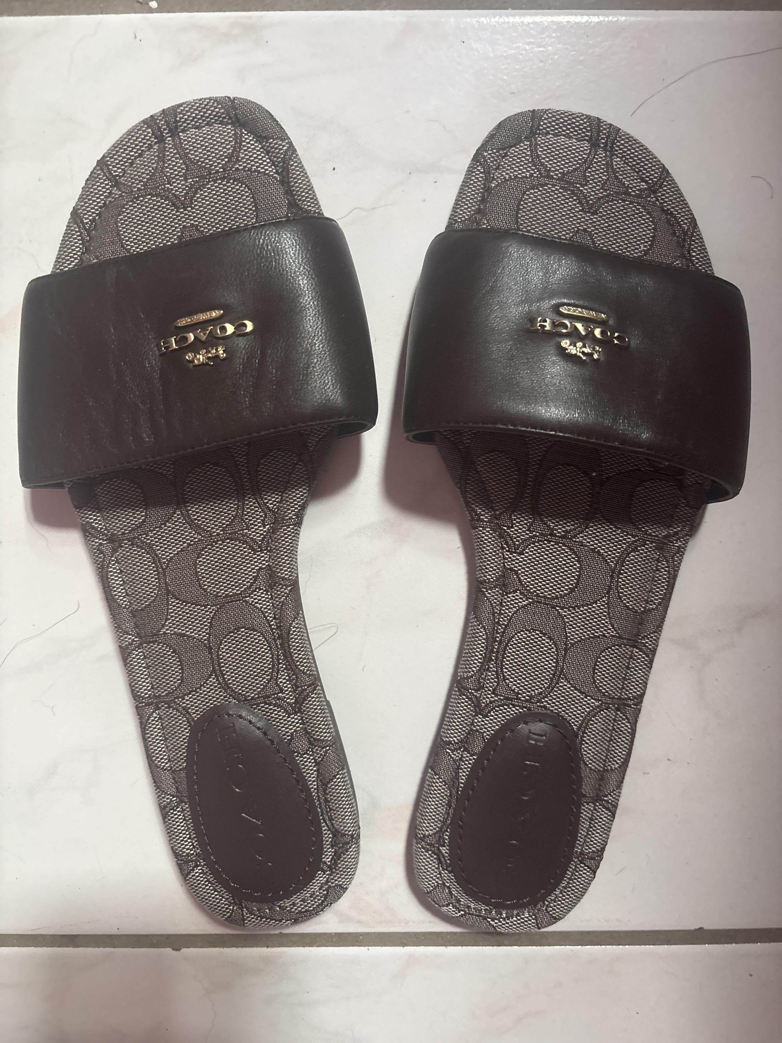 COACH® Outlet | Slide Sandal In Signature Jacquard