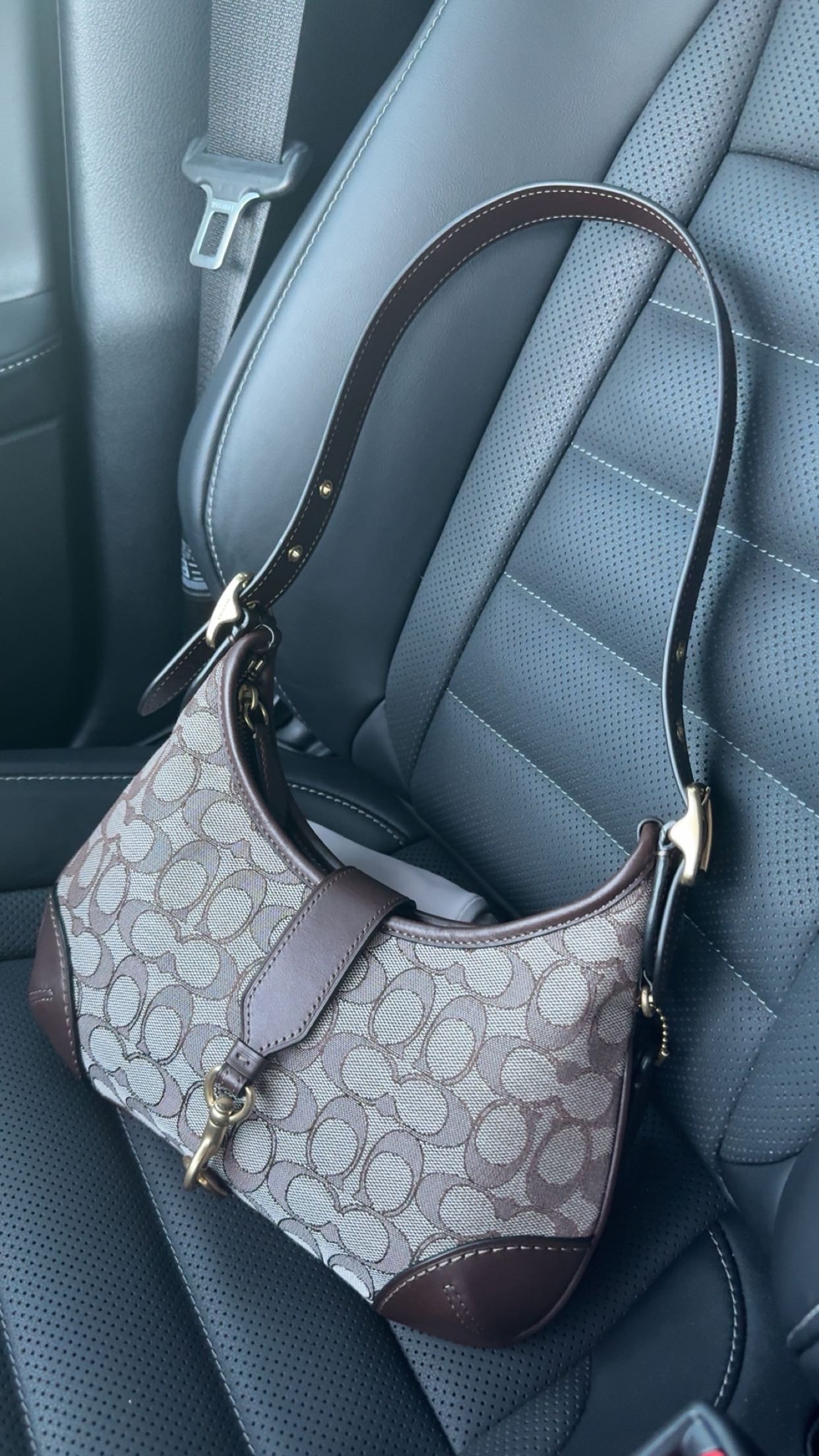 COACH signature Hamptons Hobo Bag Rare★ COACH Hamptons Hobo Bag in Signature Jacquard | Belk