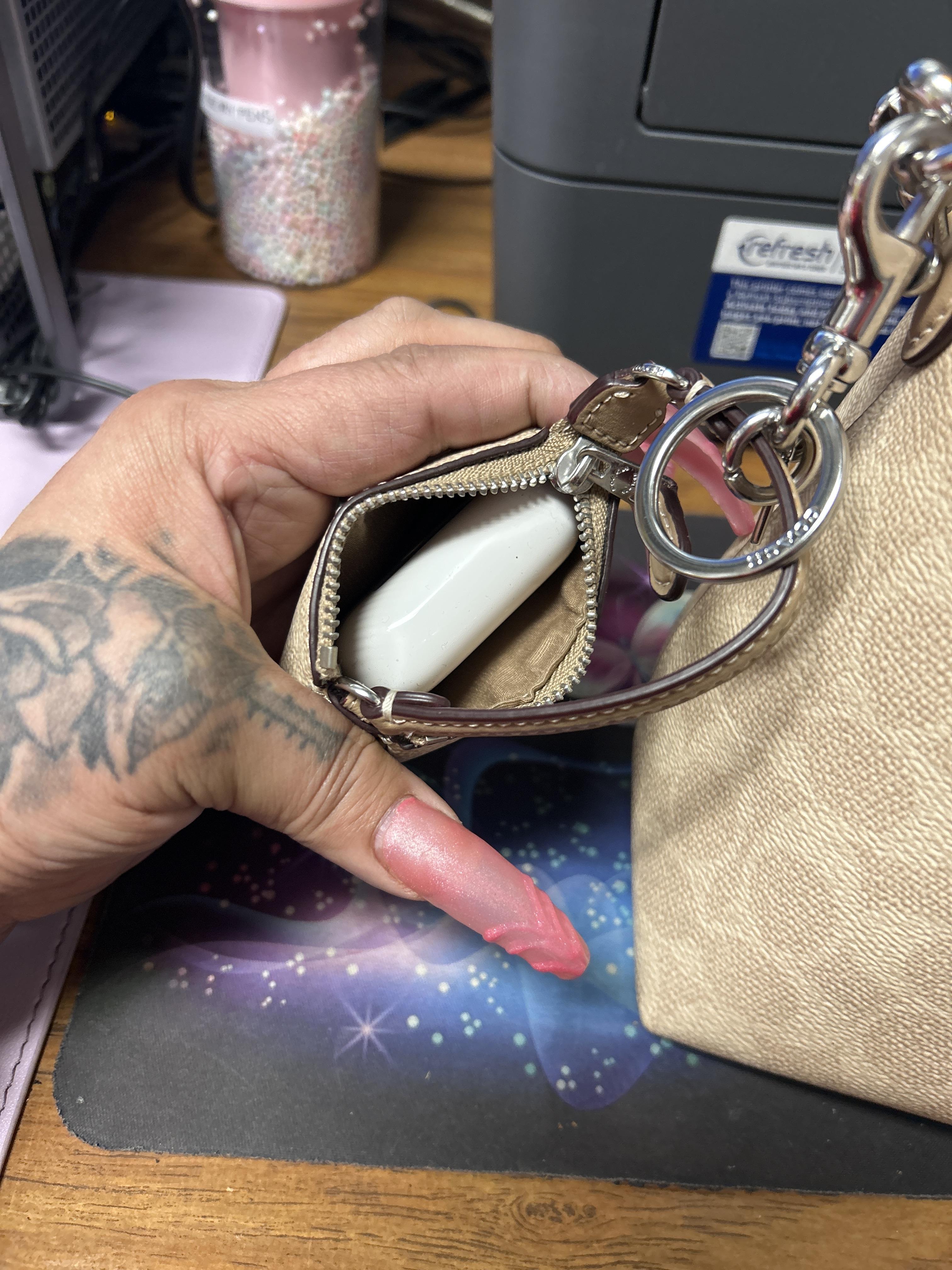 COACH® Outlet | Mini Nolita Bag Charm In Signature Canvas COACH® Outlet | Mini Nolita Bag Charm In Signature Canvas