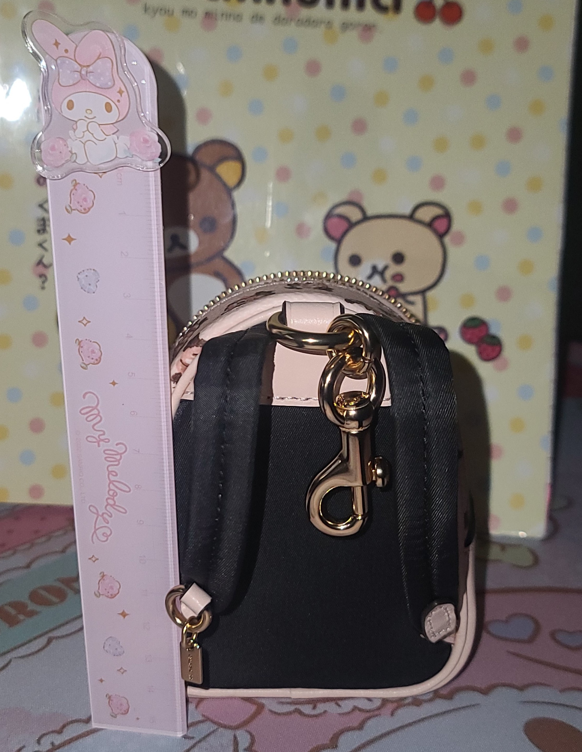 COACH® Outlet | Mini Court Backpack Bag Charm With Rosette Print