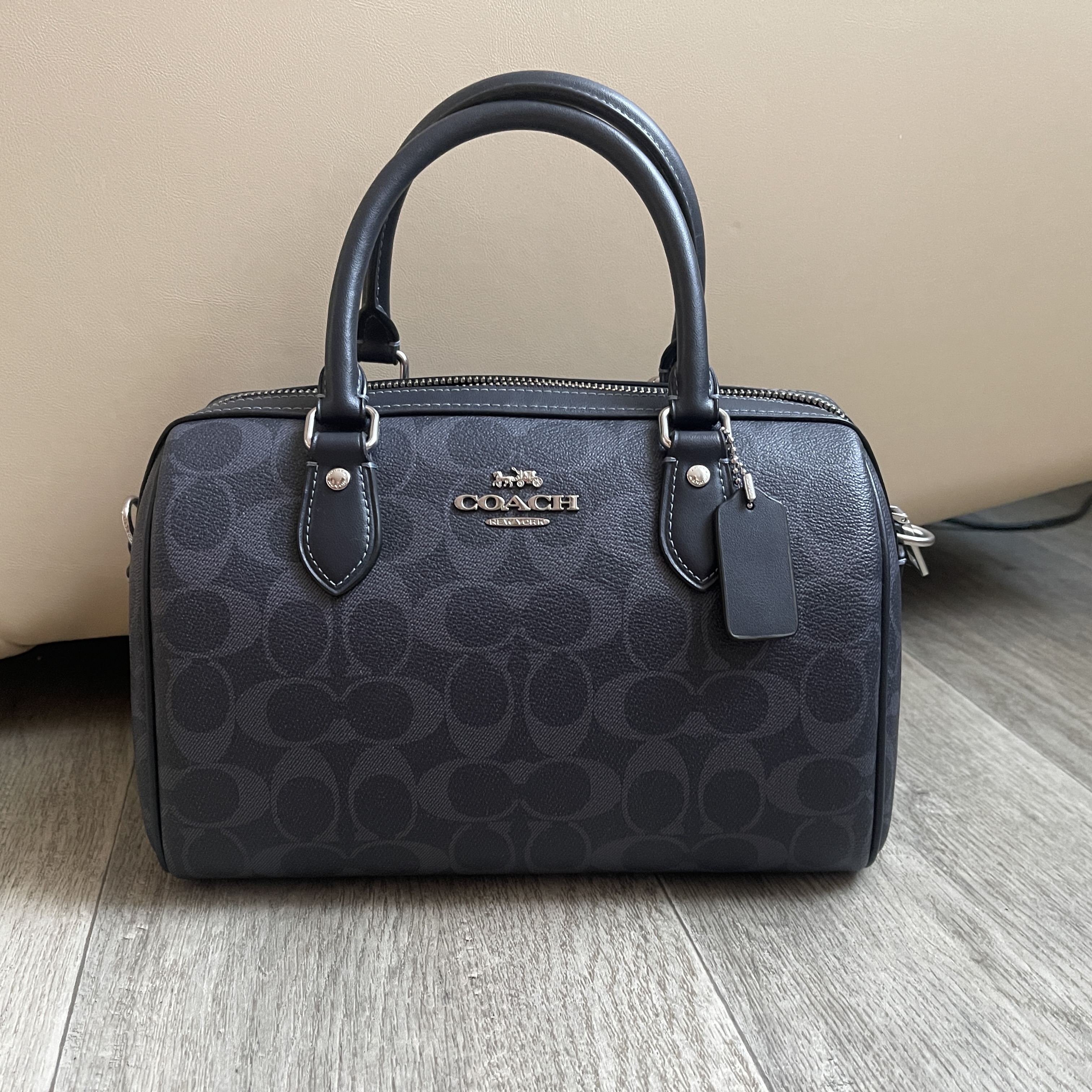 【Coach】Rowan Satchel Bag In Signature Canvas With Snoopy COACH® Outlet | Coach X Peanuts Rowan Satchel Bag In