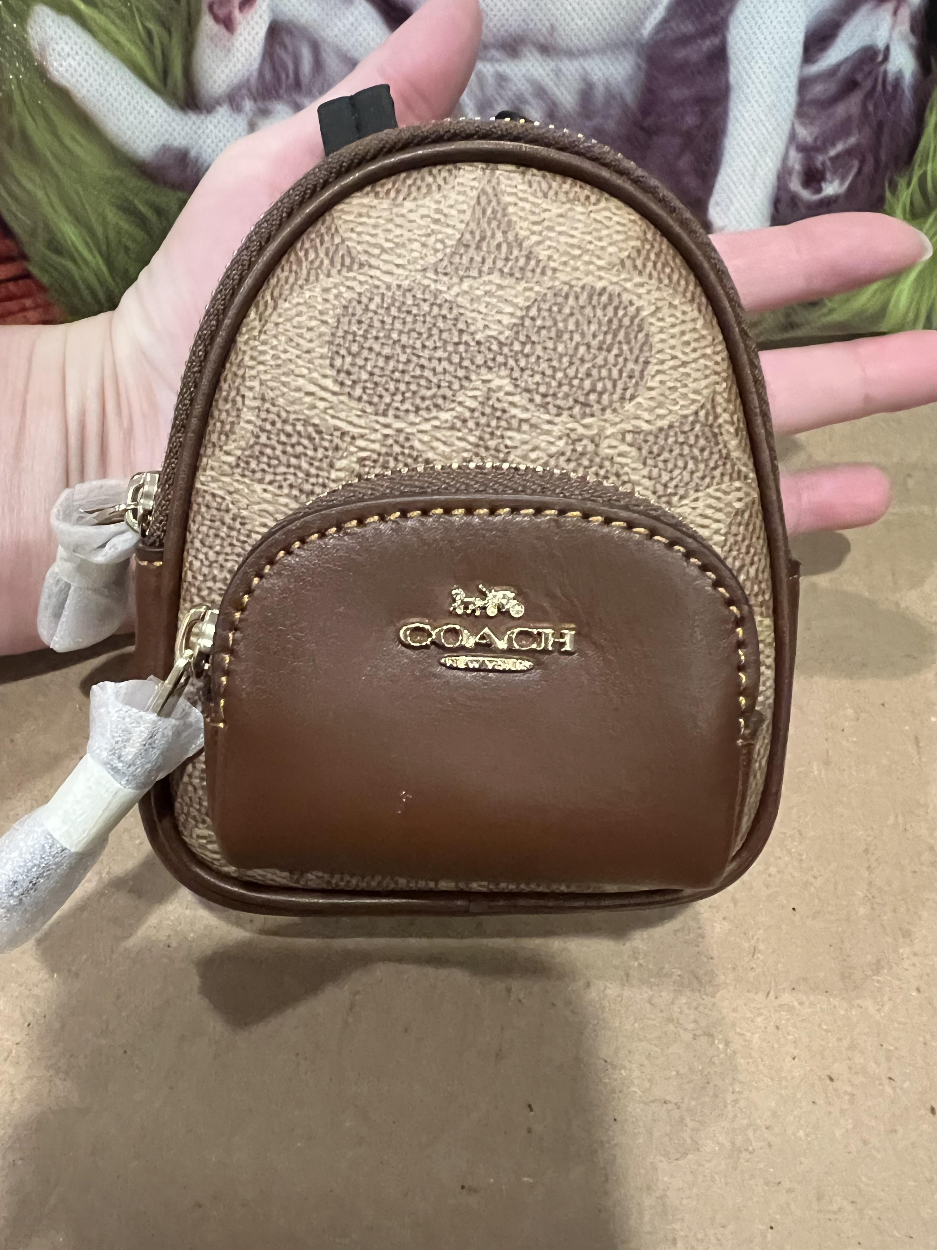 COACH® Outlet | Mini Court Backpack Bag Charm In Signature Canvas