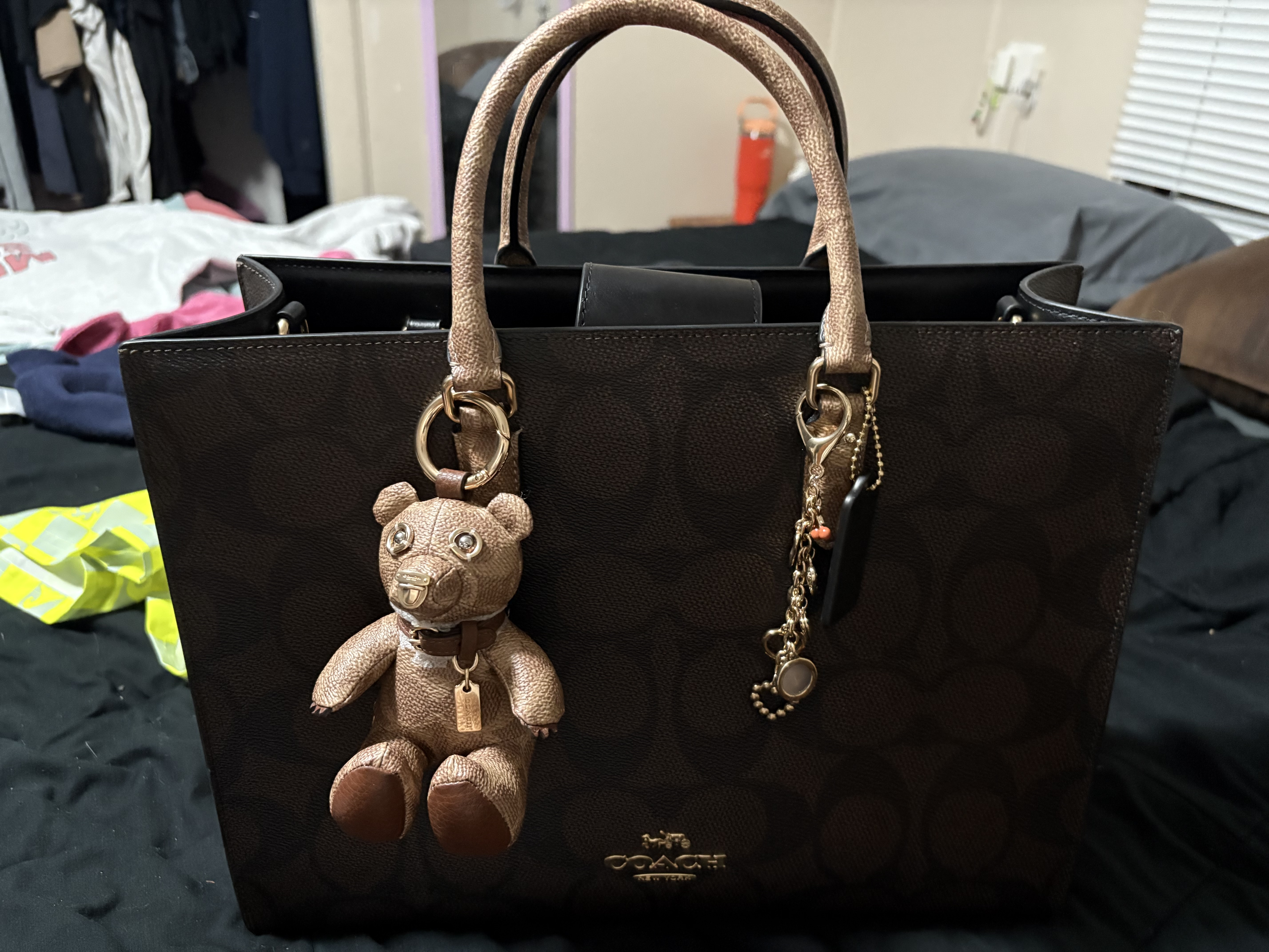 COACH® Outlet | Collectible Bear Bag Charm In Signature Canvas