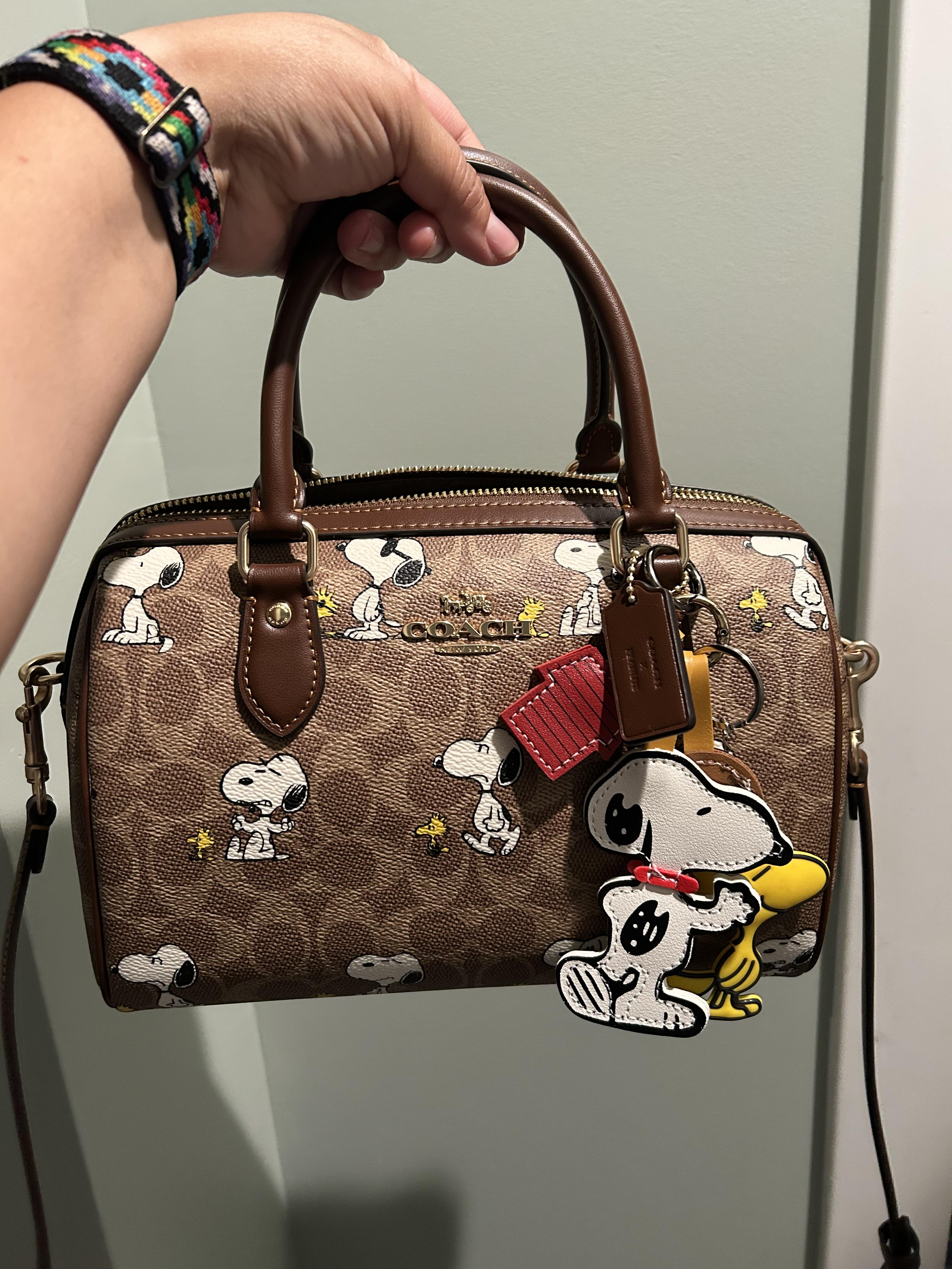 【Coach】Rowan Satchel Bag In Signature Canvas With Snoopy COACH® Outlet | Coach X Peanuts Rowan Satchel Bag In