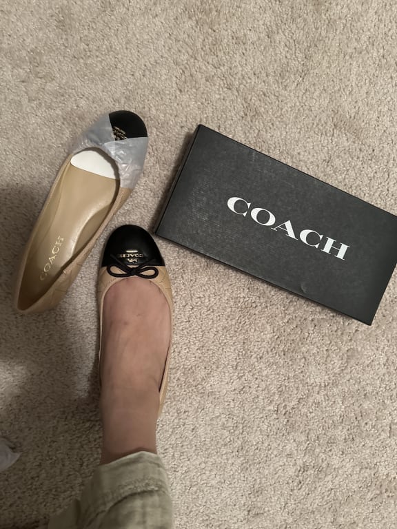 【COACH】ALLYSON QUILTEDフラット シューズ  CK424 Coach Allyson Quilted Ballet in Black – Fairy Kickers