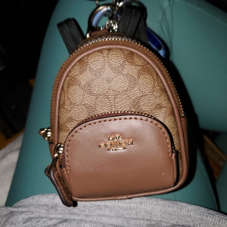 COACH® Outlet | Mini Court Backpack Bag Charm In Signature  display picture 3
